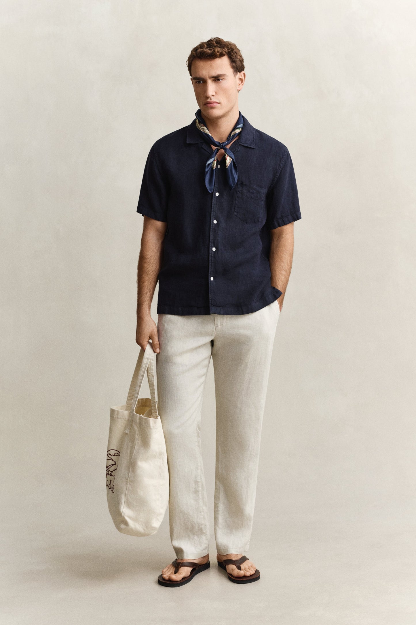 Regular Gmnt Dyed Linen Ss Camp Shirt