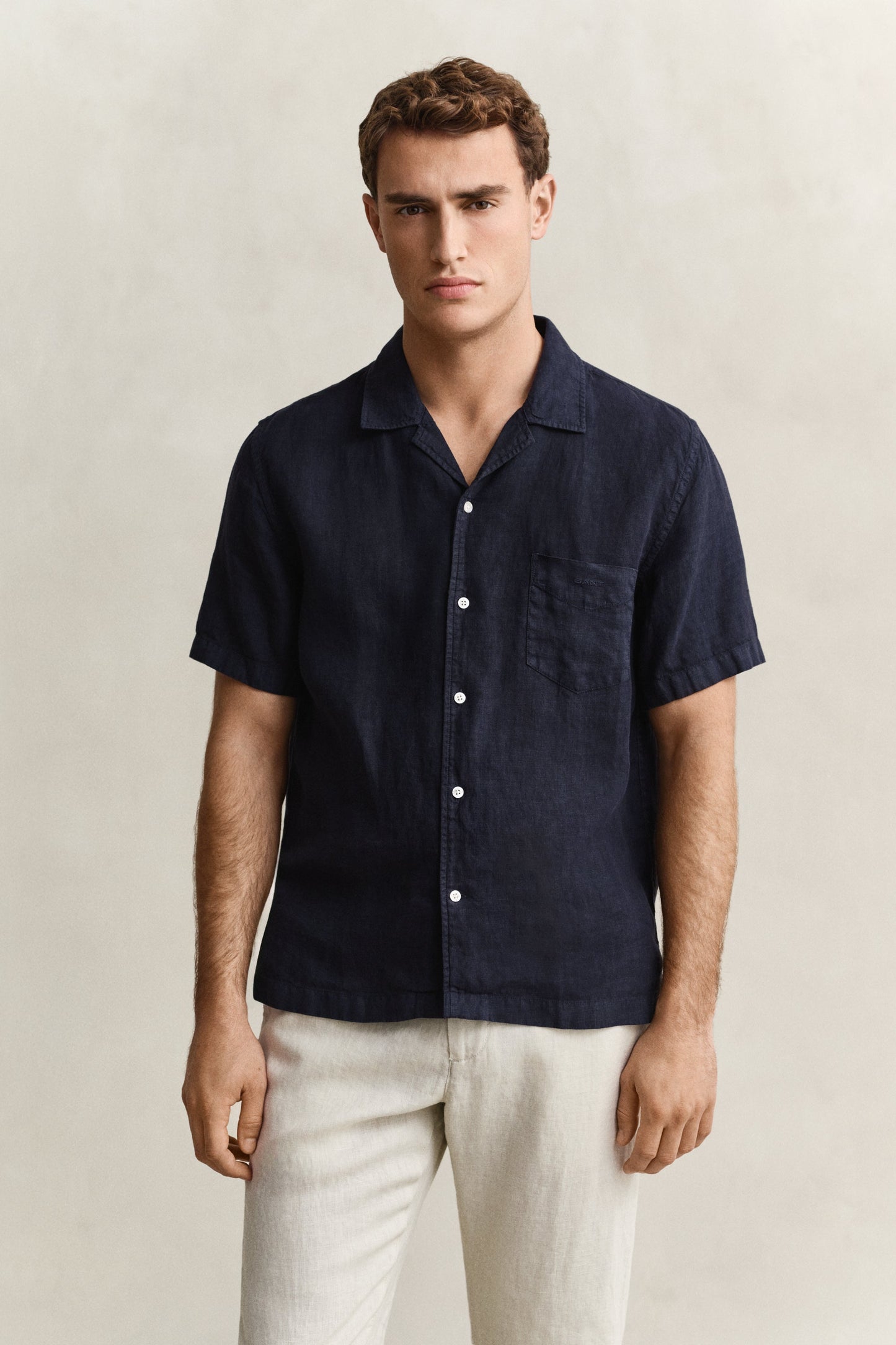 Regular Gmnt Dyed Linen Ss Camp Shirt