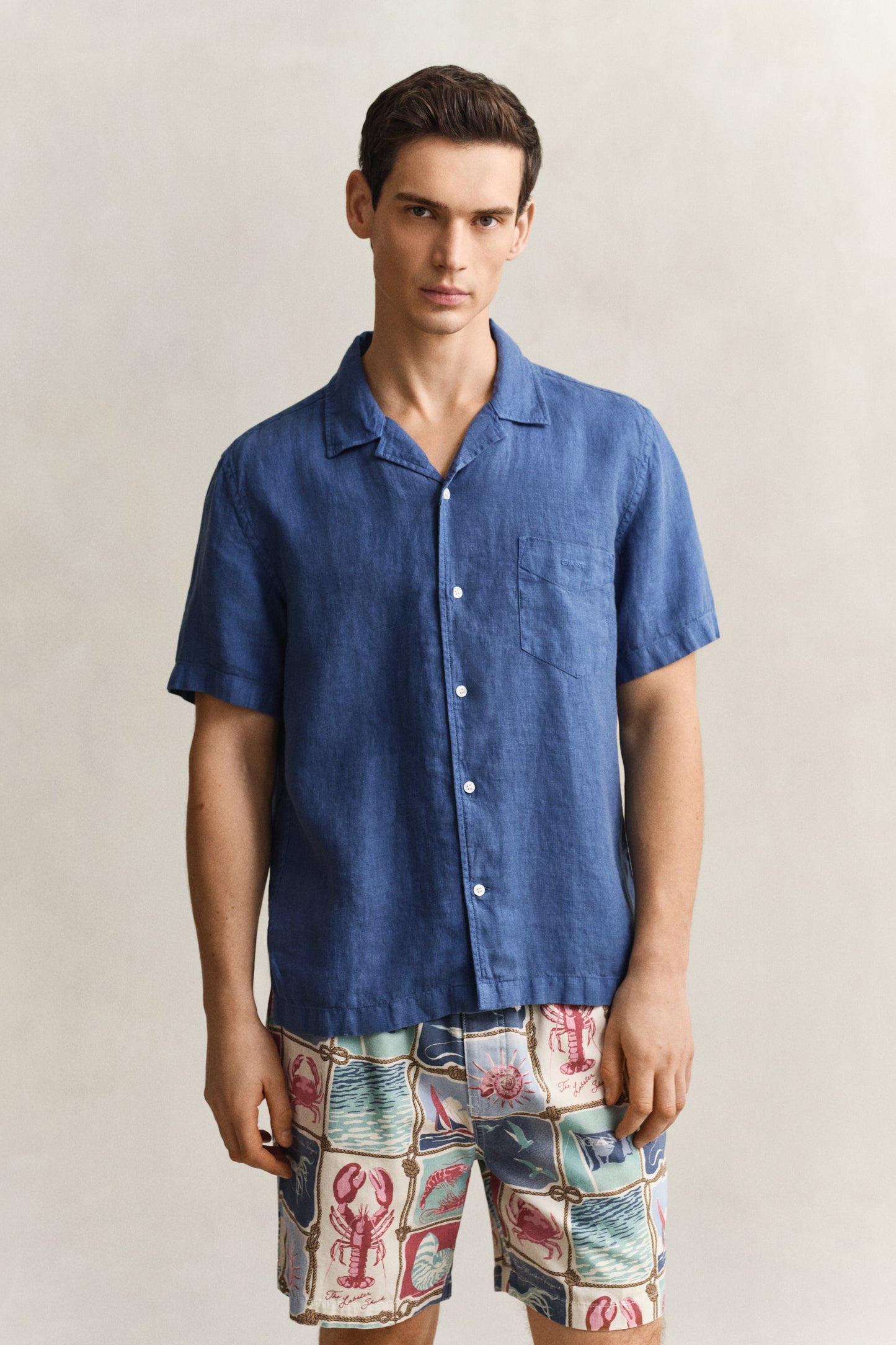 Regular Garment Dyed Linen SS Camp Shirt
