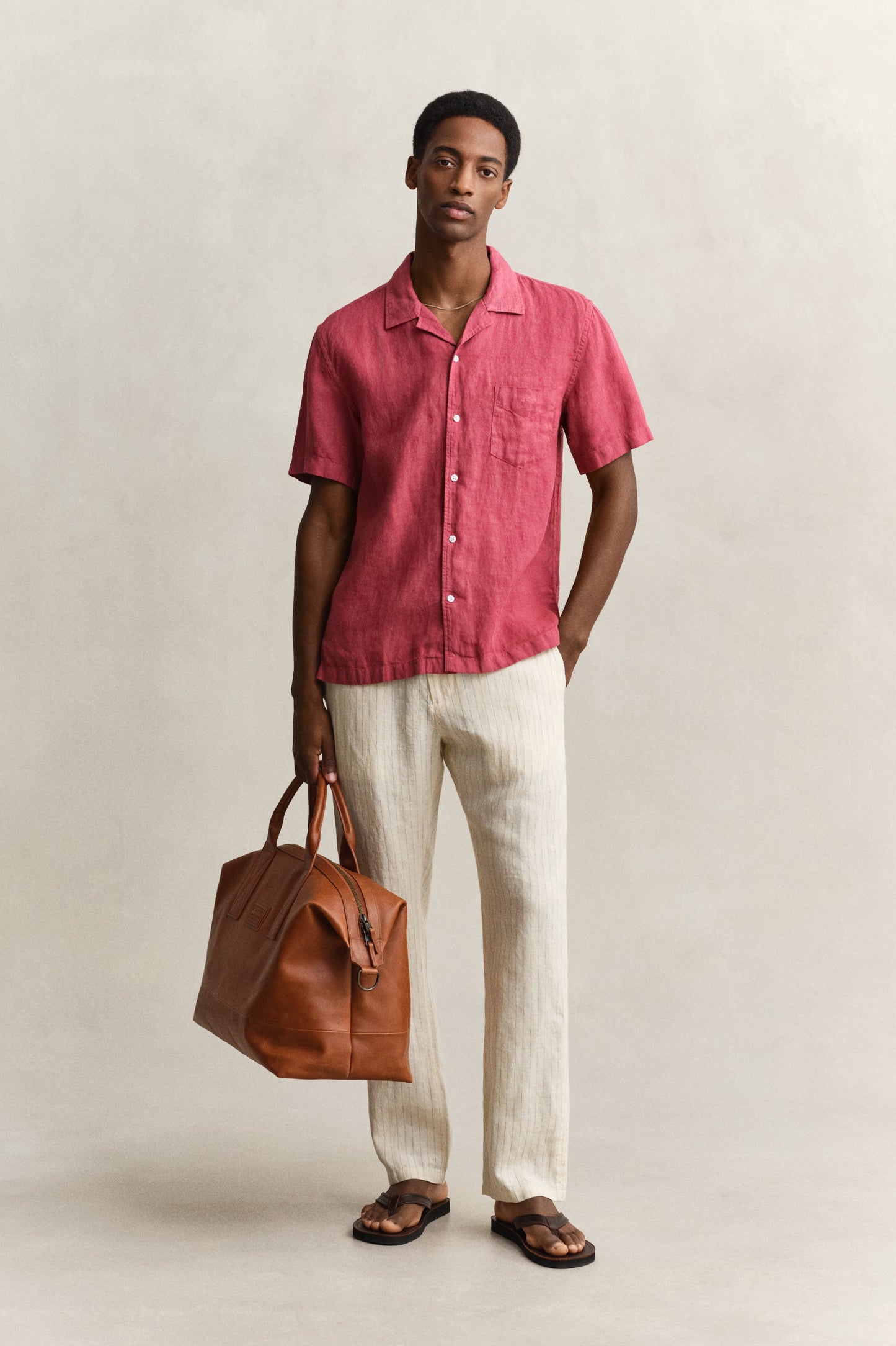 Regular Garment Dyed Linen SS Camp Shirt