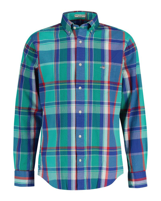 REG SEERSUCKER MADRAS SHIRT Blue / S