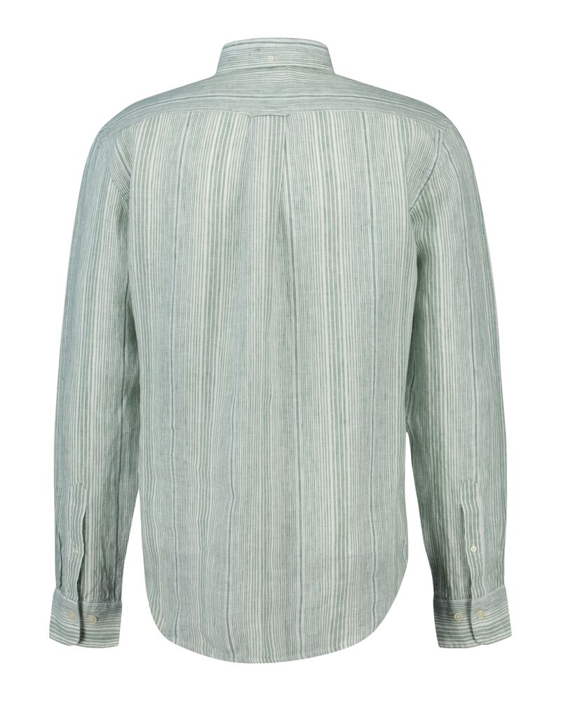 REG LINEN STRIPE SHIRT Green / S