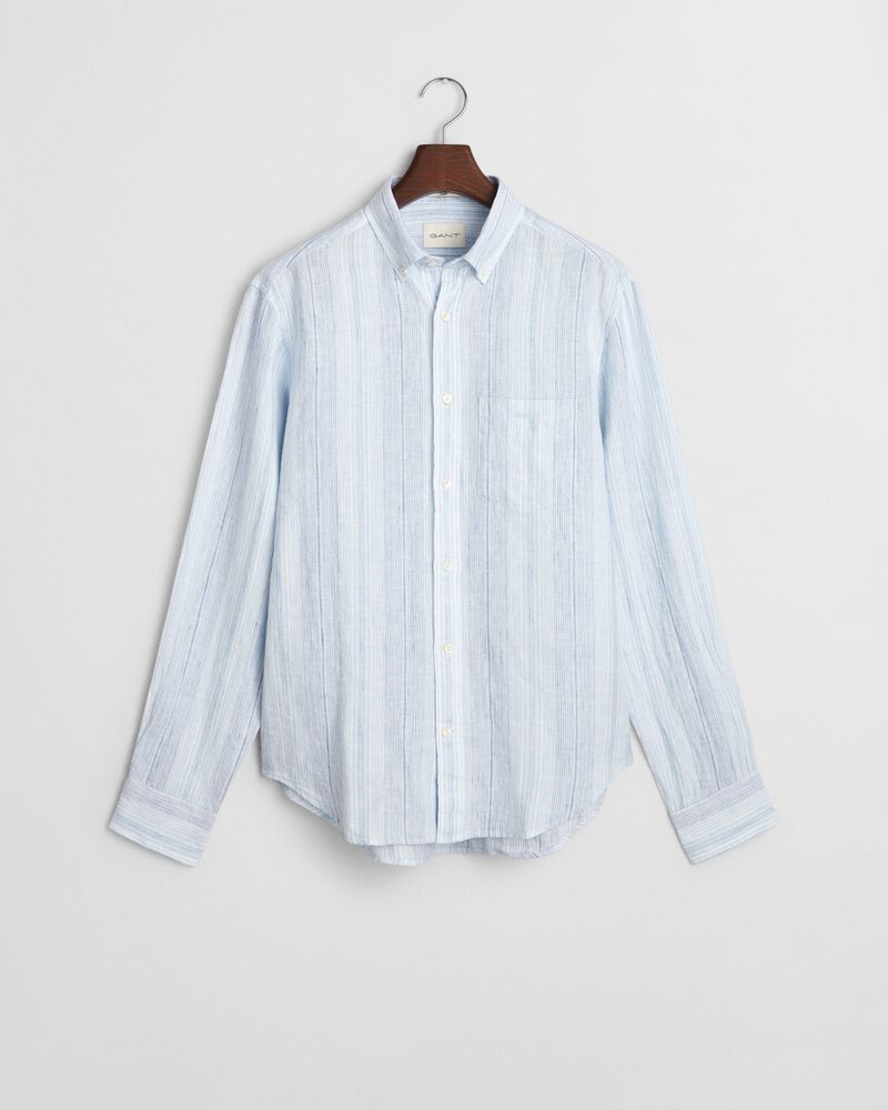 REG LINEN STRIPE SHIRT Blue / S