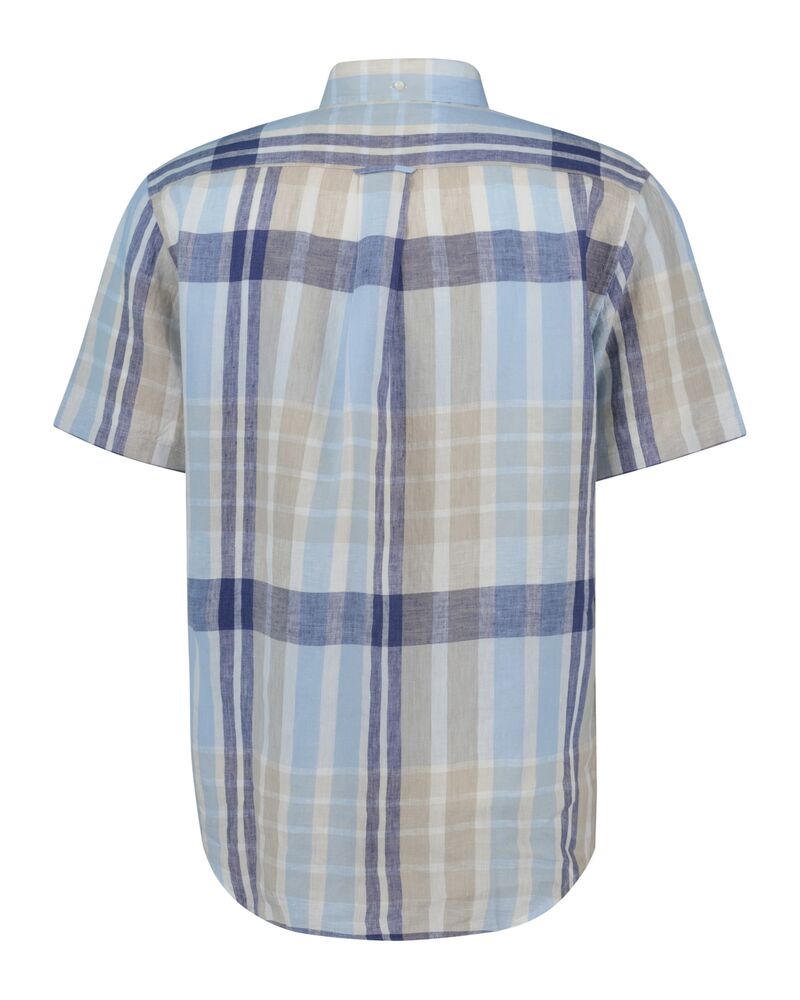 REG LINEN MADRAS SS SHIRT Brown / S