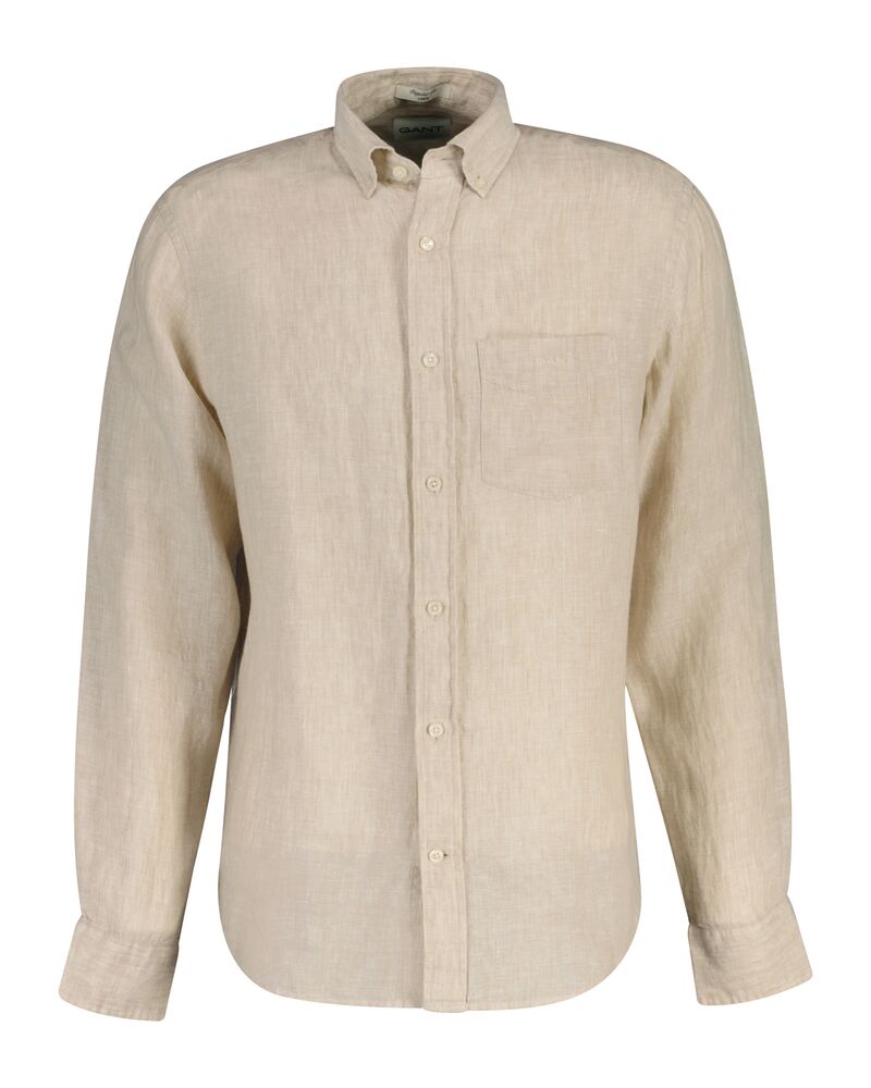 REG LINEN SHIRT Brown / S