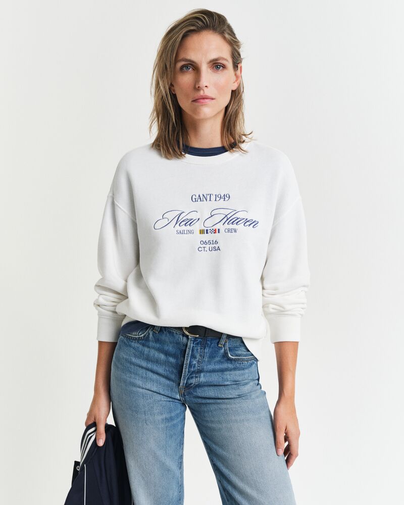 GRAPHIC C-NECK SWEAT White / S
