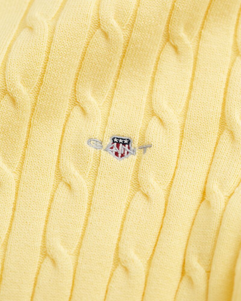 STRETCH COTTON CABLE C-NECK Yellow / S