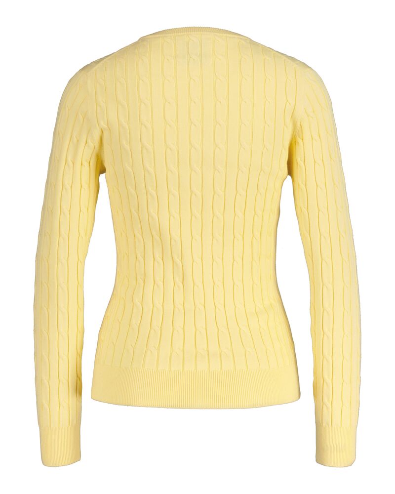 STRETCH COTTON CABLE C-NECK Yellow / S