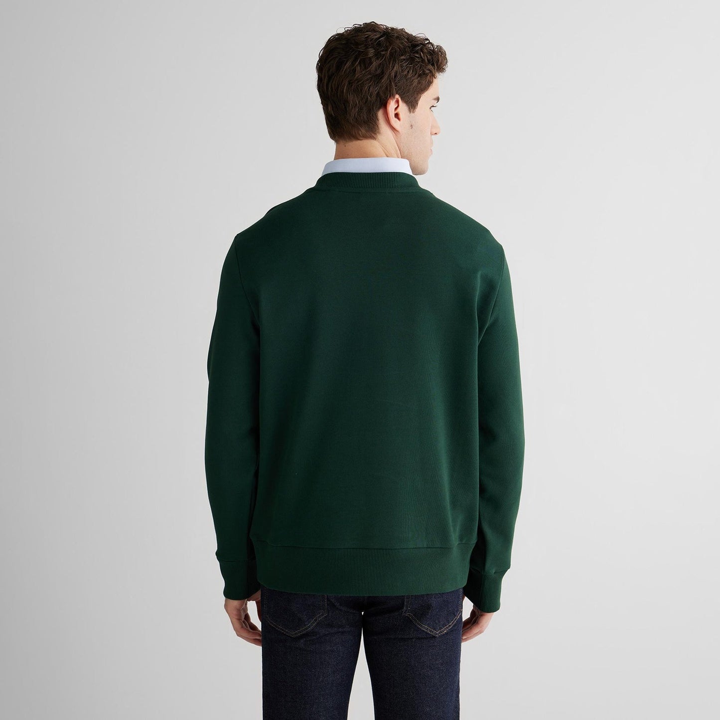 Regular Tonal Shield Crew Neck Sweatshirt For Men