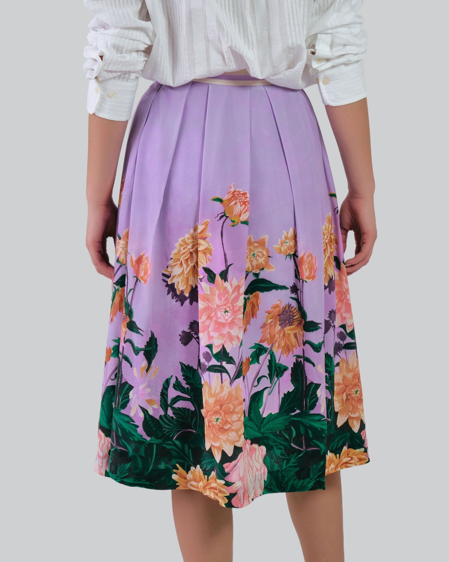 Dahlia Pleated Silk Skirt Multicolor / 34