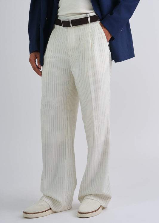 Pinstripe Pants White / 48