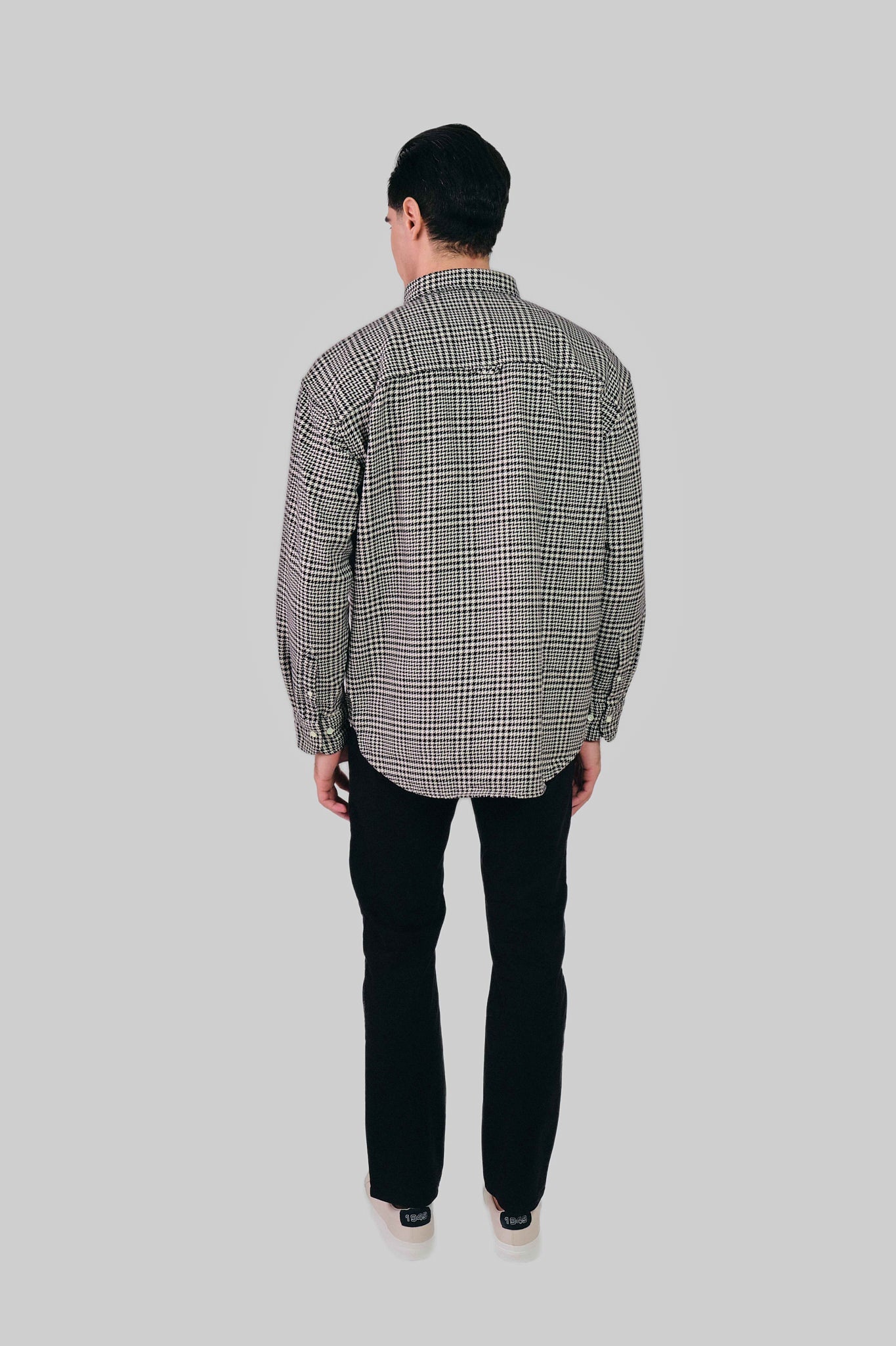 Os Cotton Houndstooth Shirt Black / M