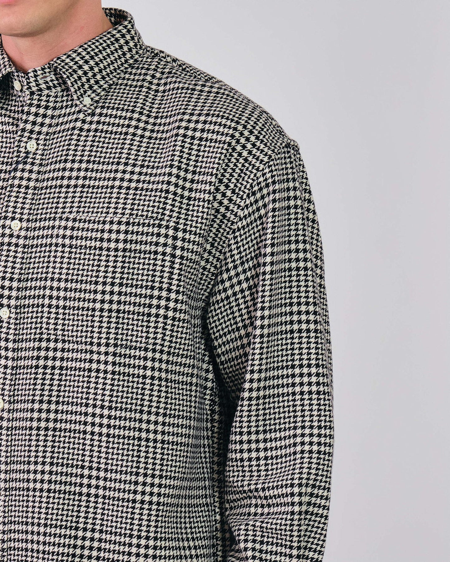 Os Cotton Houndstooth Shirt Black / M