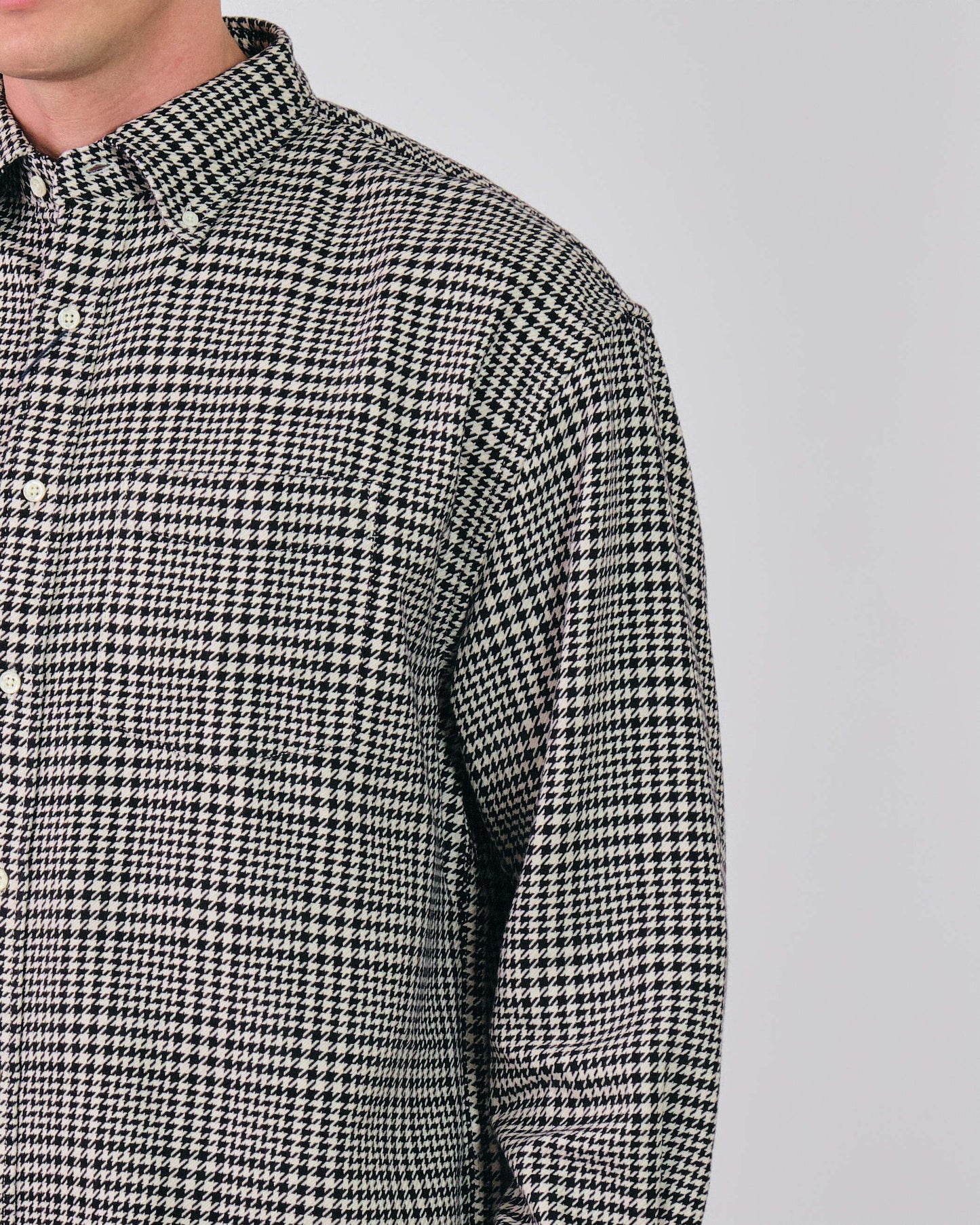 Os Cotton Houndstooth Shirt Black / M