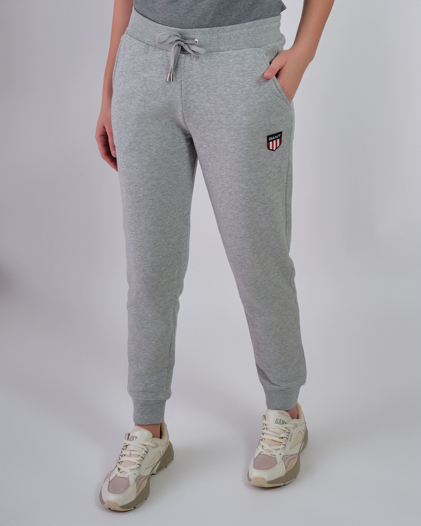 Regular Fit Retro Shield Sweat Pants Grey Melange / M