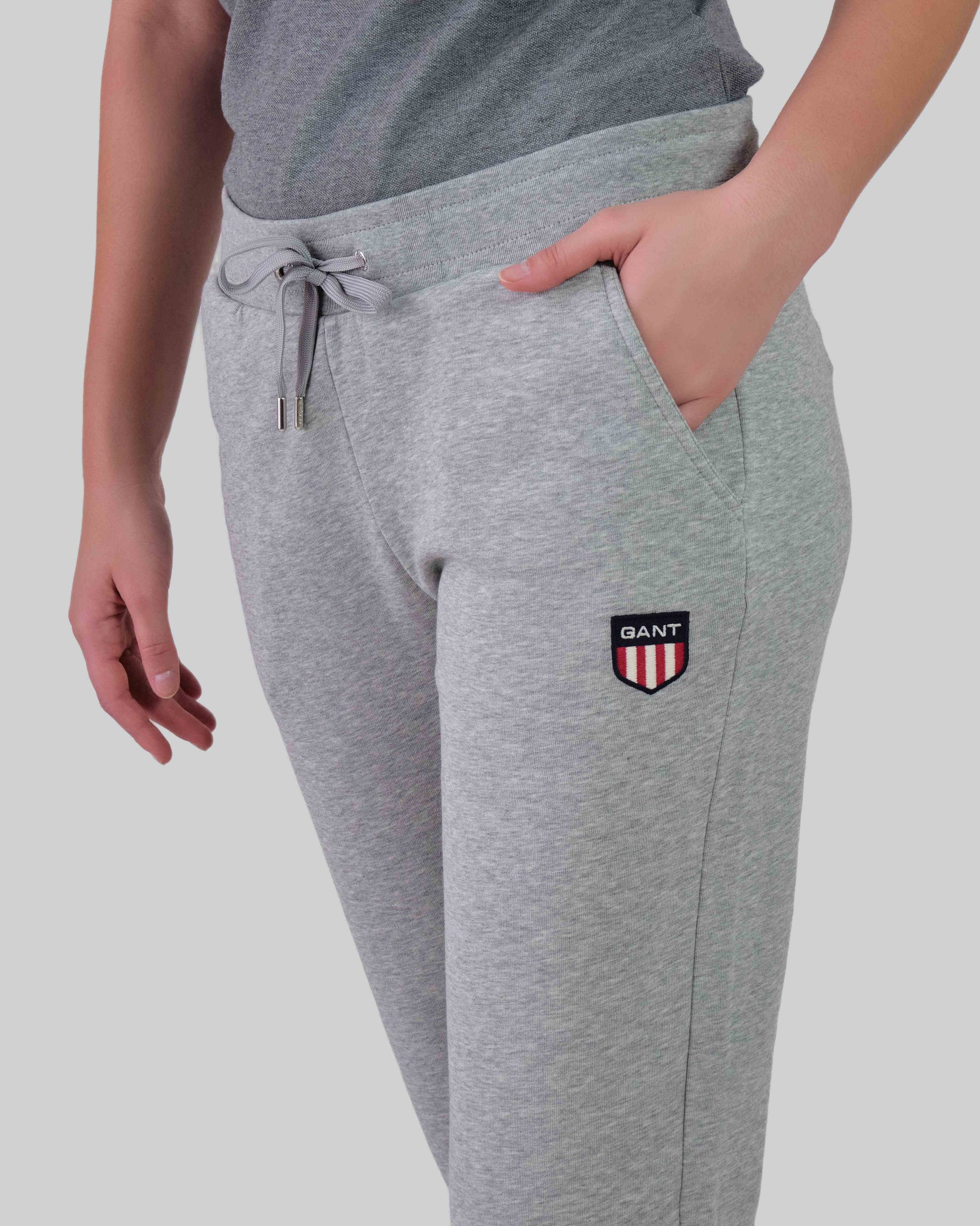 Regular Fit Retro Shield Sweat Pants Grey Melange / M