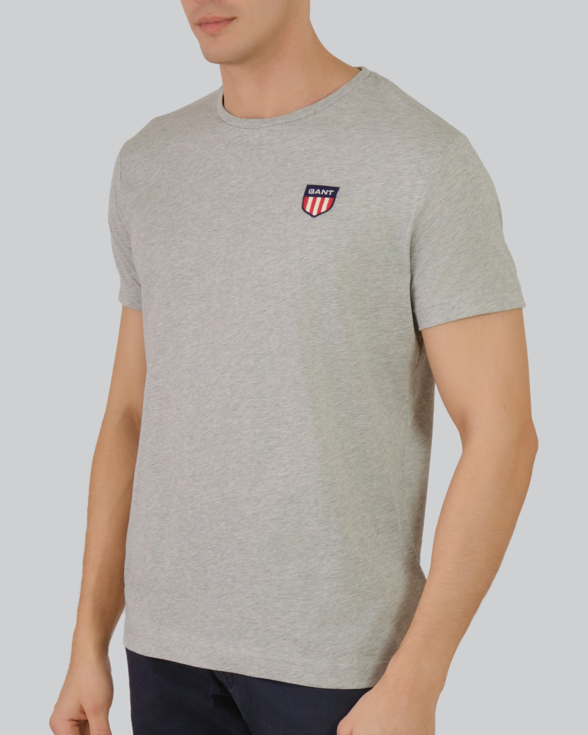 Retro Shield Logo T-Shirt Grey Melange / M