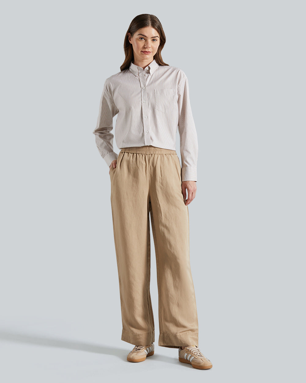 Gant Straight Fit Linen Viscose Pants – Lightweight Blend, Natural Drape Horn Beige / 38