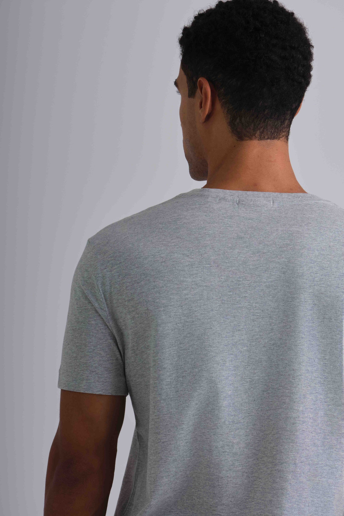 Slim Fit Shield V-Neck T-Shirt Grey Melange / M