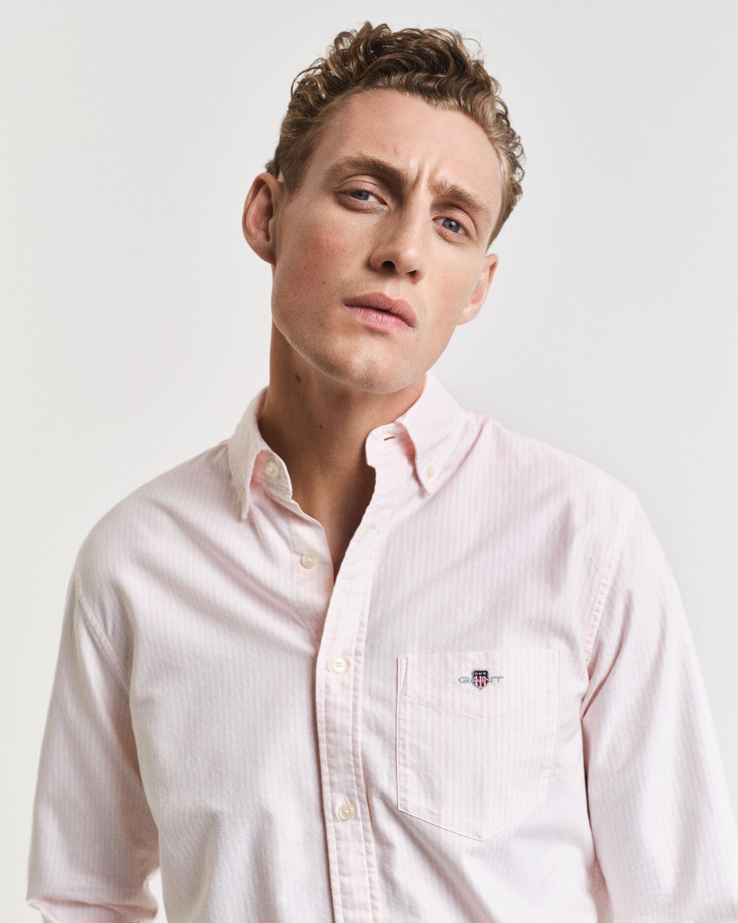 Reg Oxford Banker Stripe Shirt Pink / S