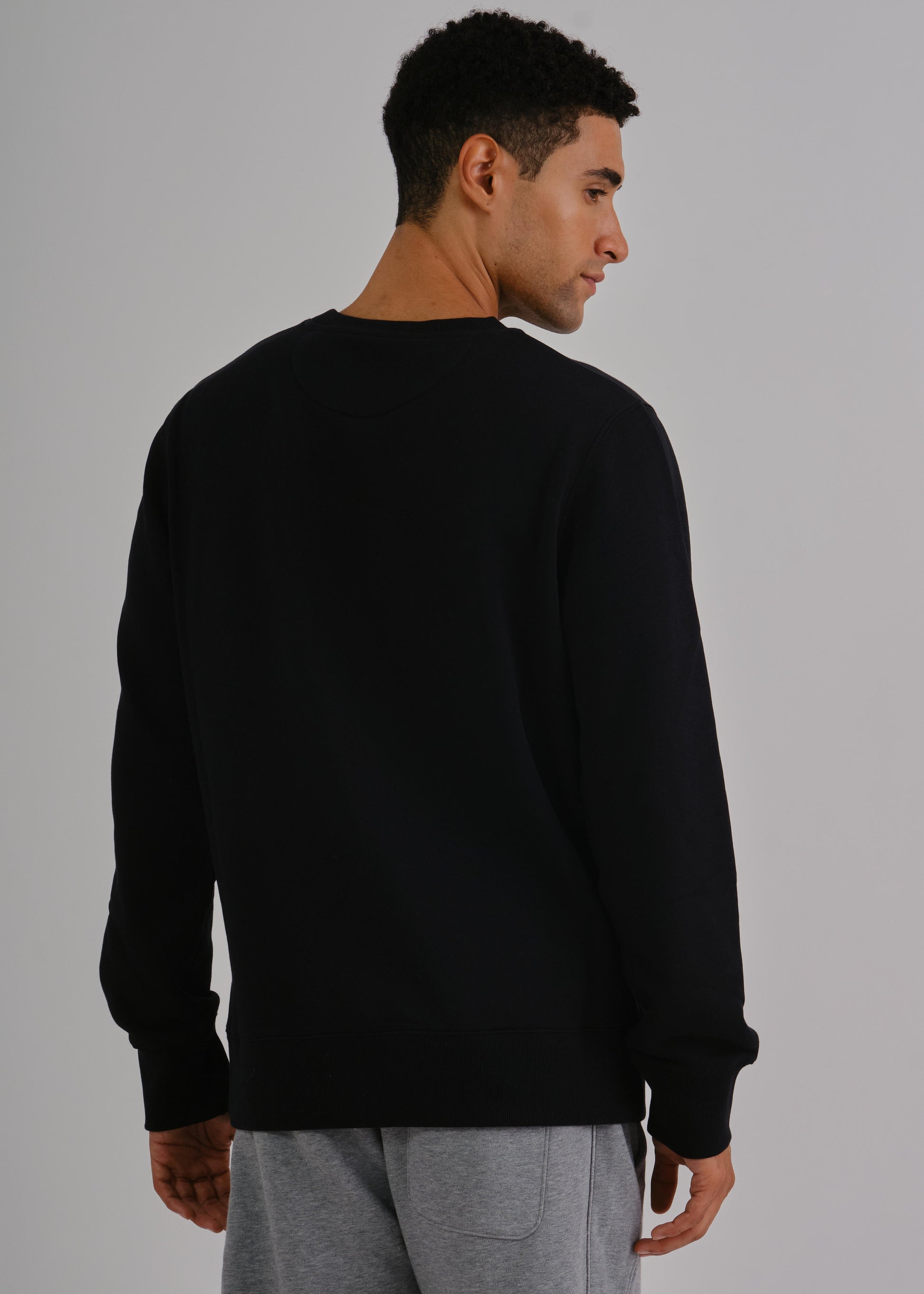 Embossed Sweat C-Neck Black / M