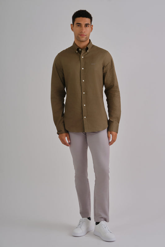 Slim Fit Pinpoint Oxford Shirt Juniper Green / M