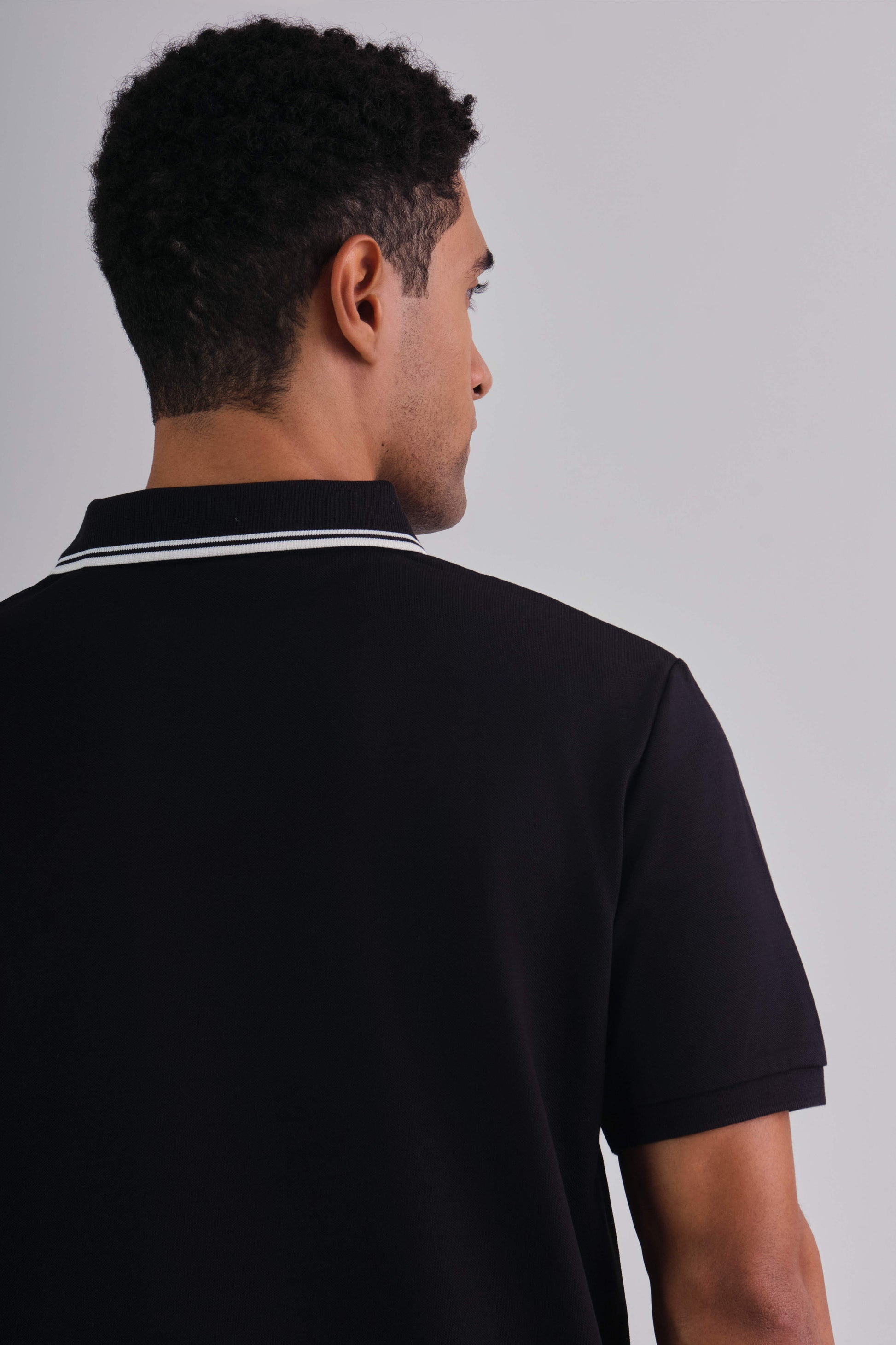 Contrast Tipping Pique Polo Black / M