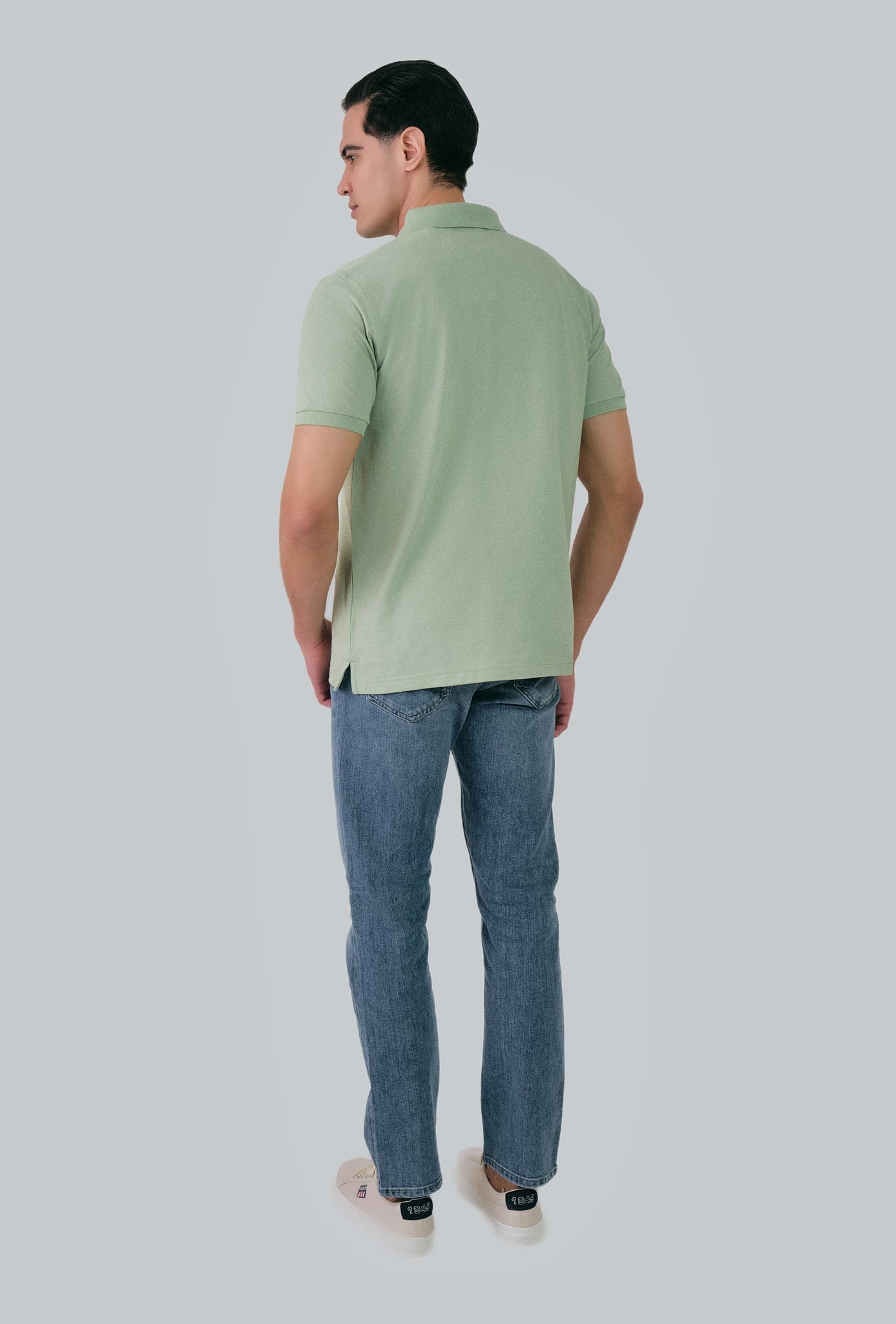 Regular Fit Tonal Shield Polo Milky Matcha / M