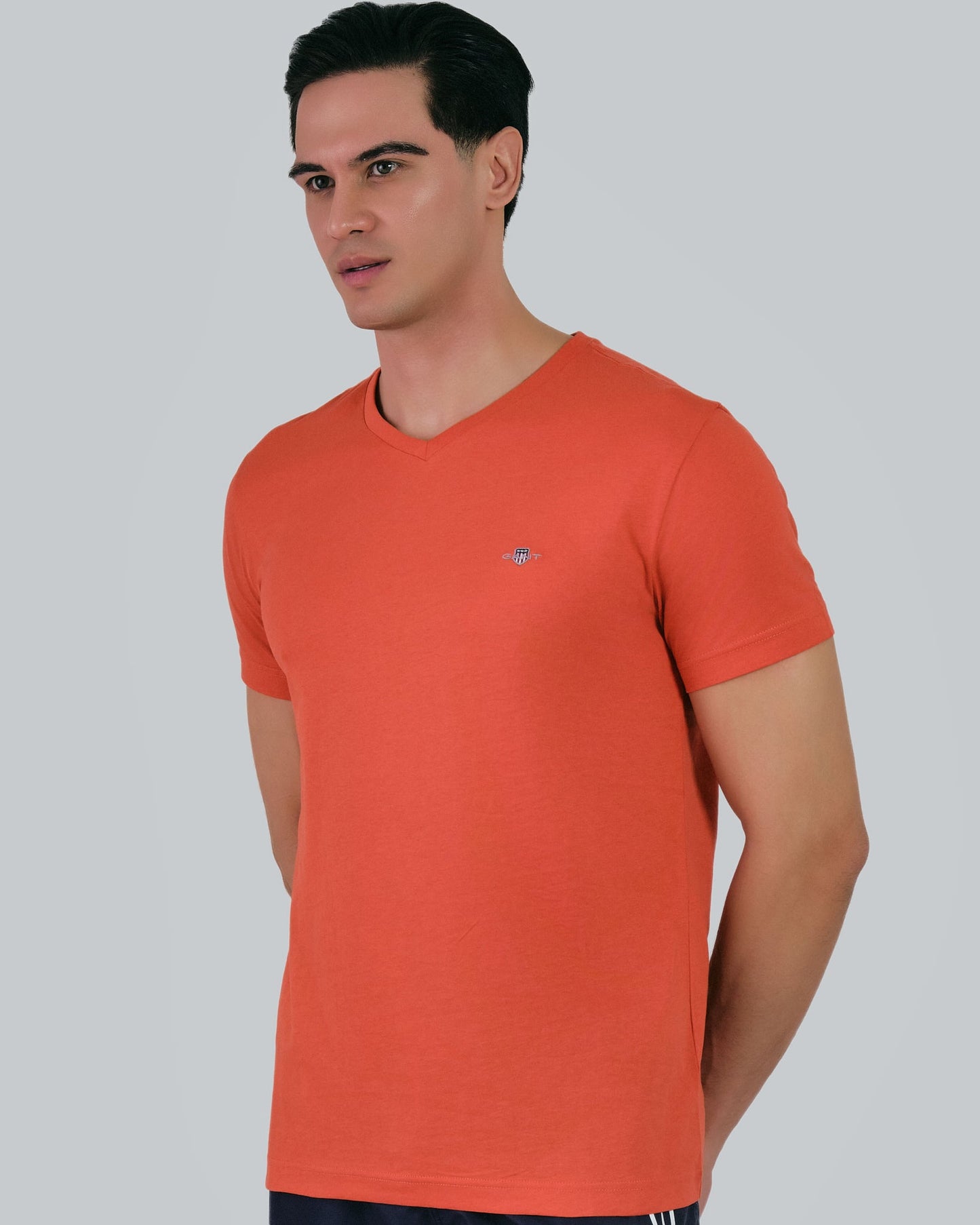 Slim Shield V-Neck T-Shirt Burnt Orange / M