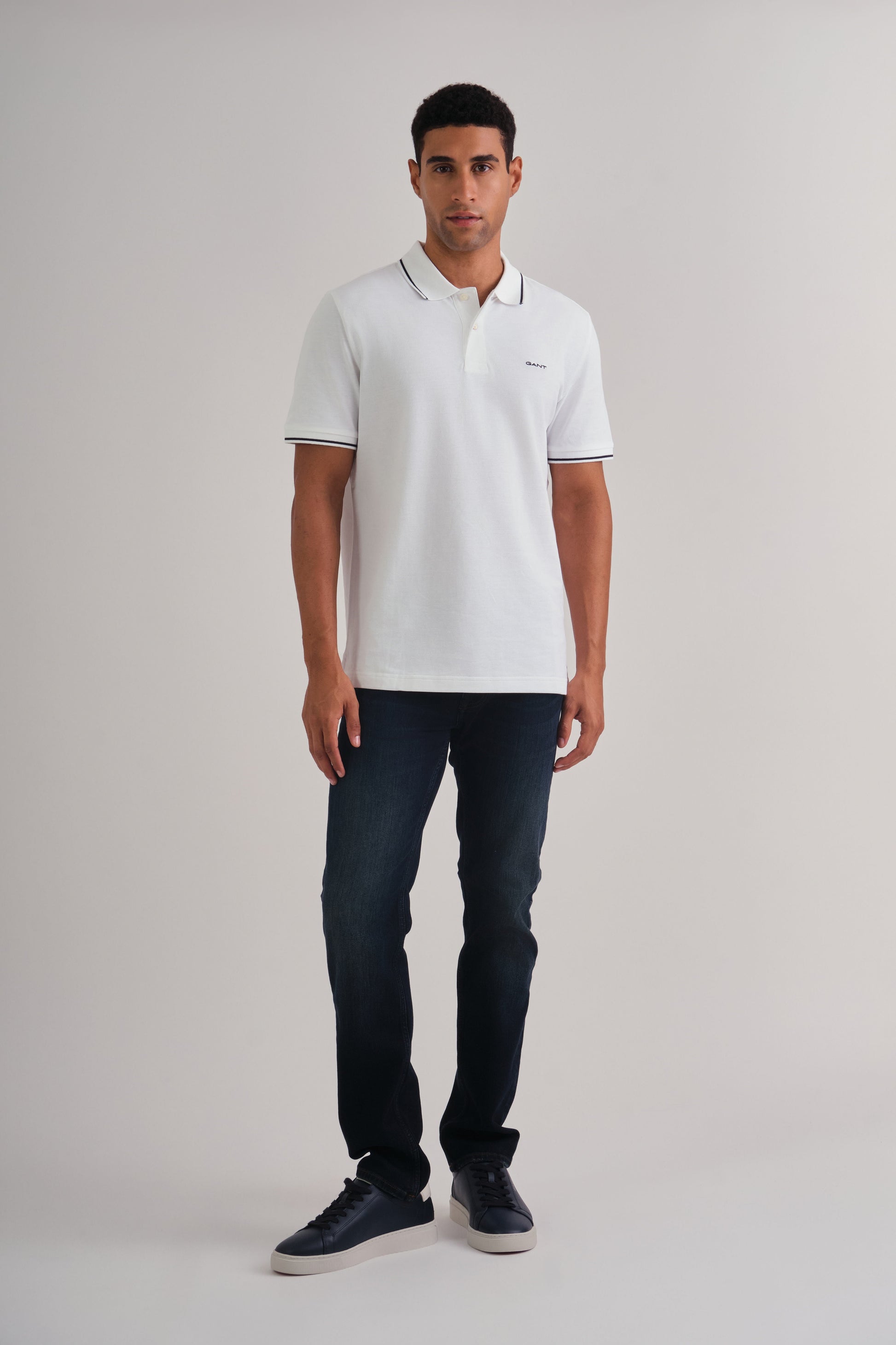 Tipped Piqué Polo Shirt White / M