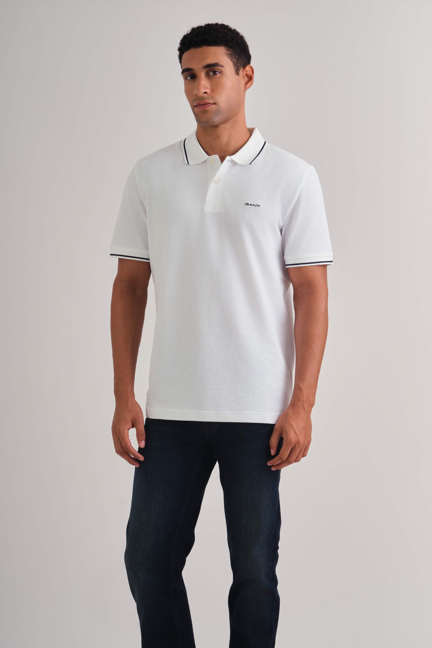 Tipped Piqué Polo Shirt White / M