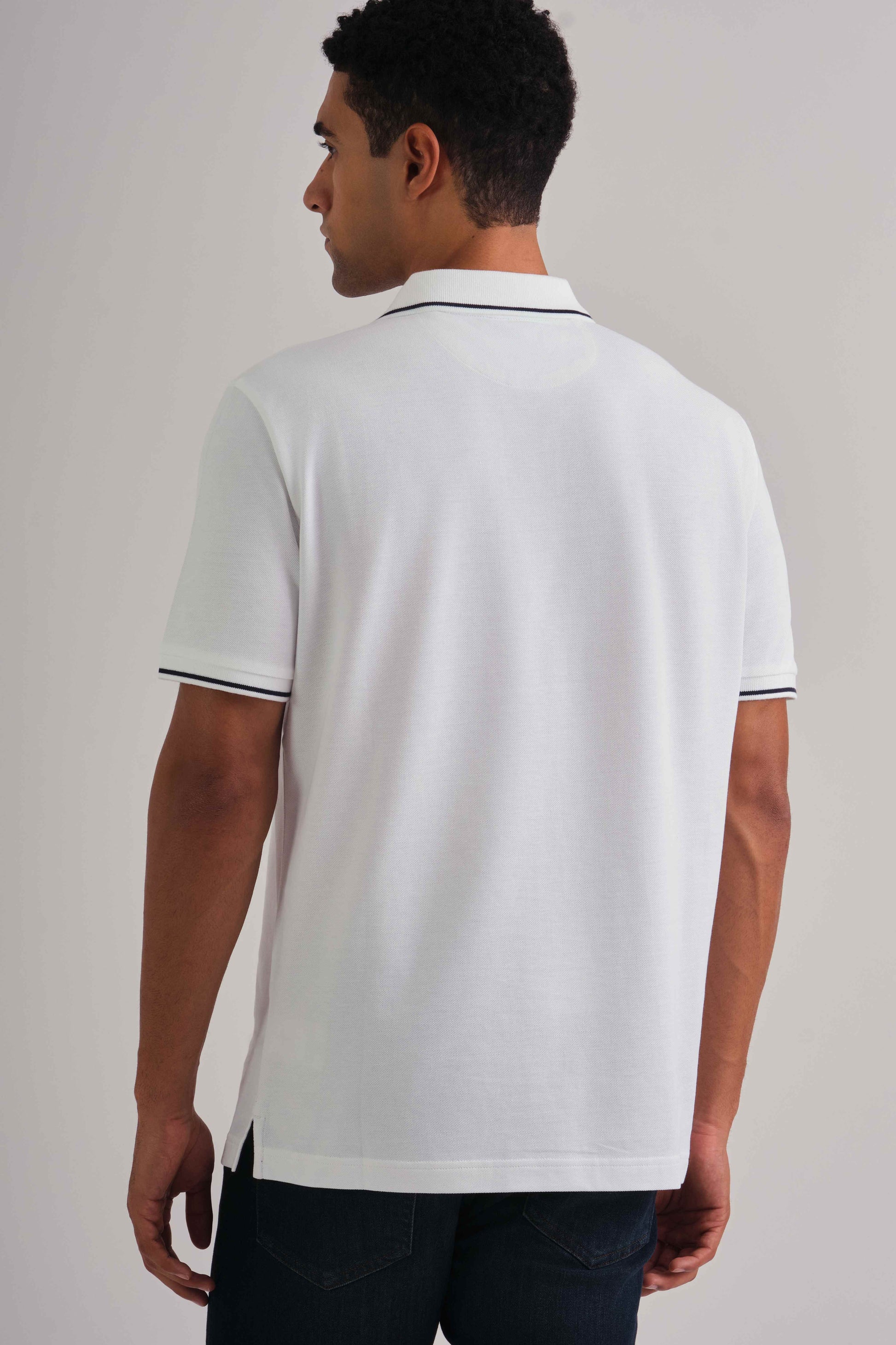 Tipped Piqué Polo Shirt White / M