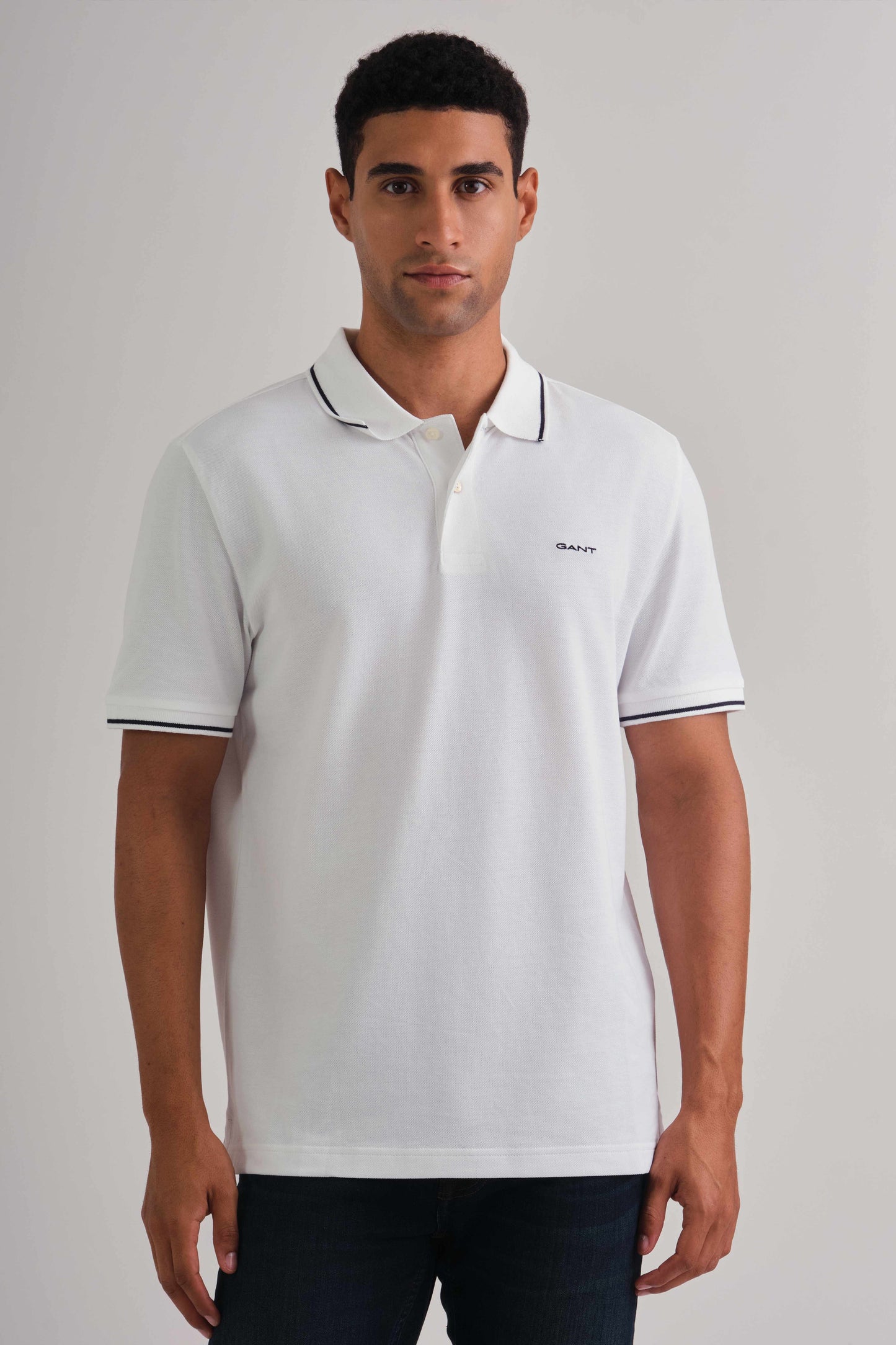 Tipped Piqué Polo Shirt White / M