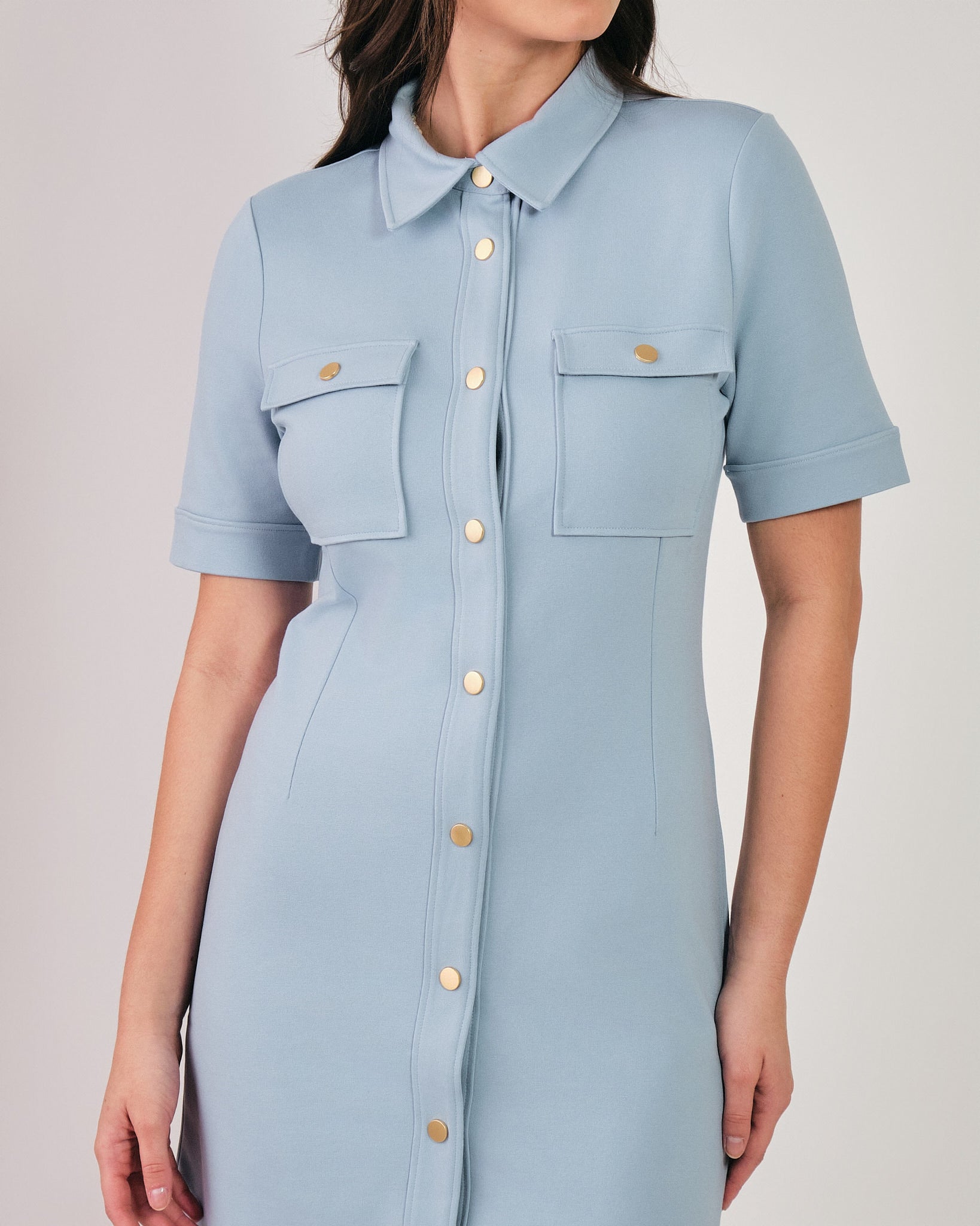 Jersey Shirt Dress Dove Blue / M