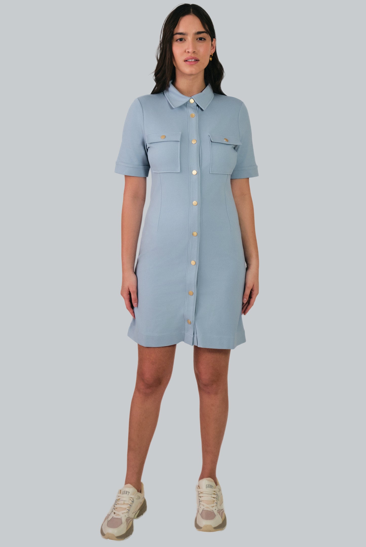 Jersey Shirt Dress Dove Blue / M