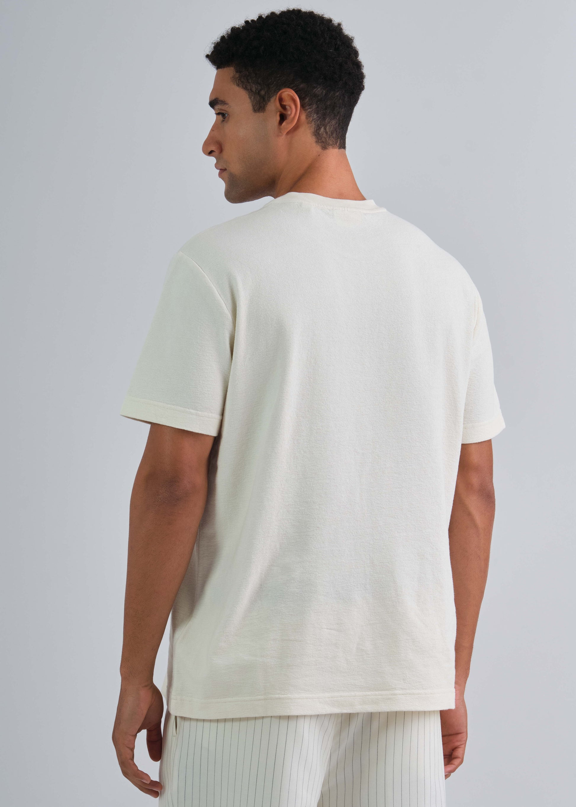 Textured T-Shirt Cream / M