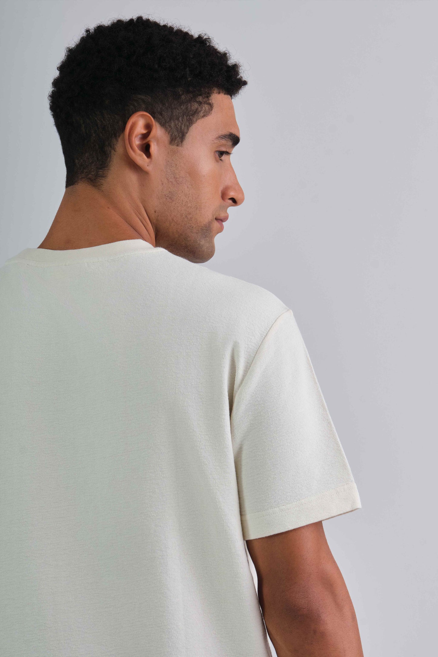 Textured T-Shirt Cream / M