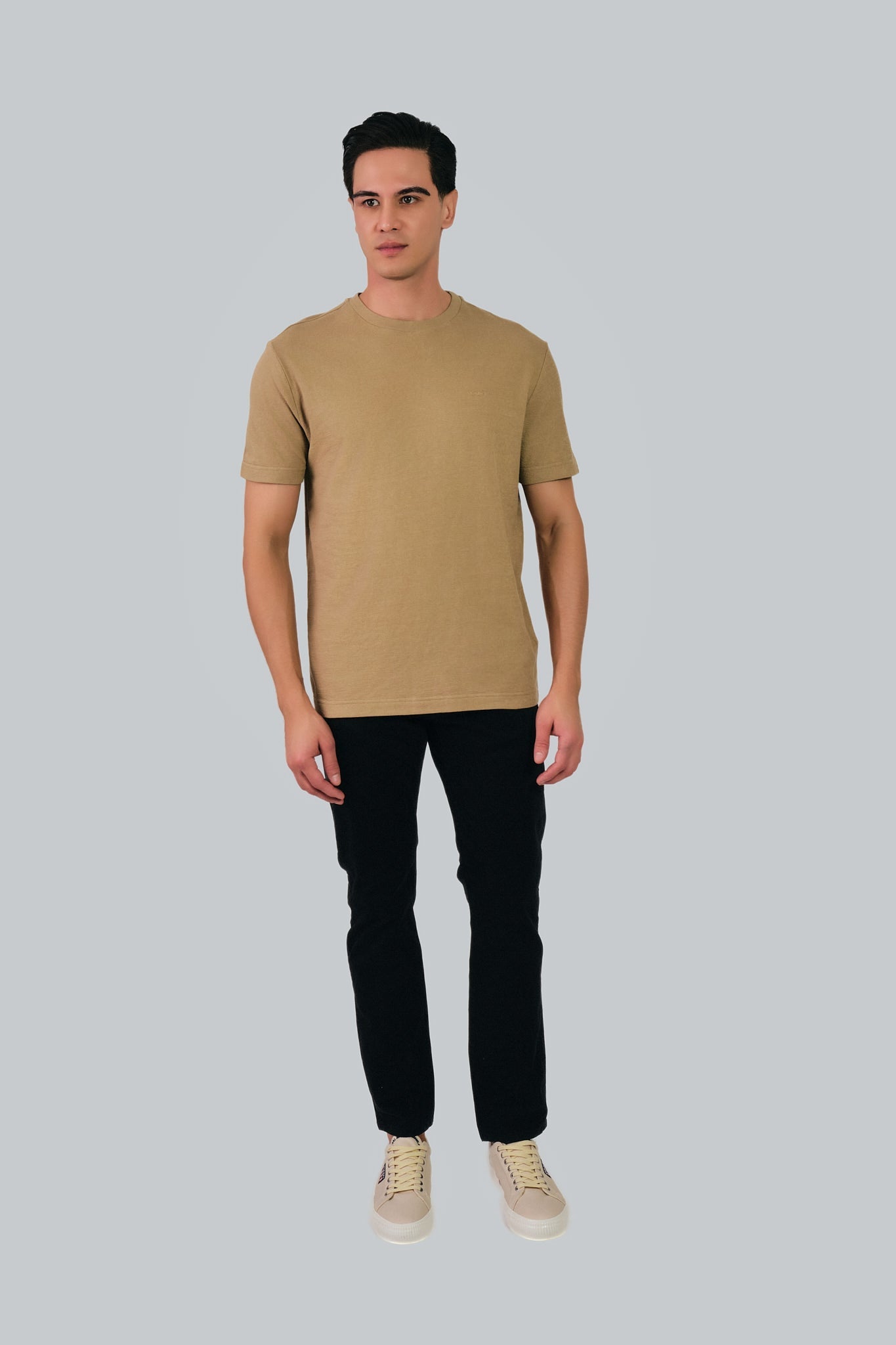 Textured T-Shirt Dried Khaki / M