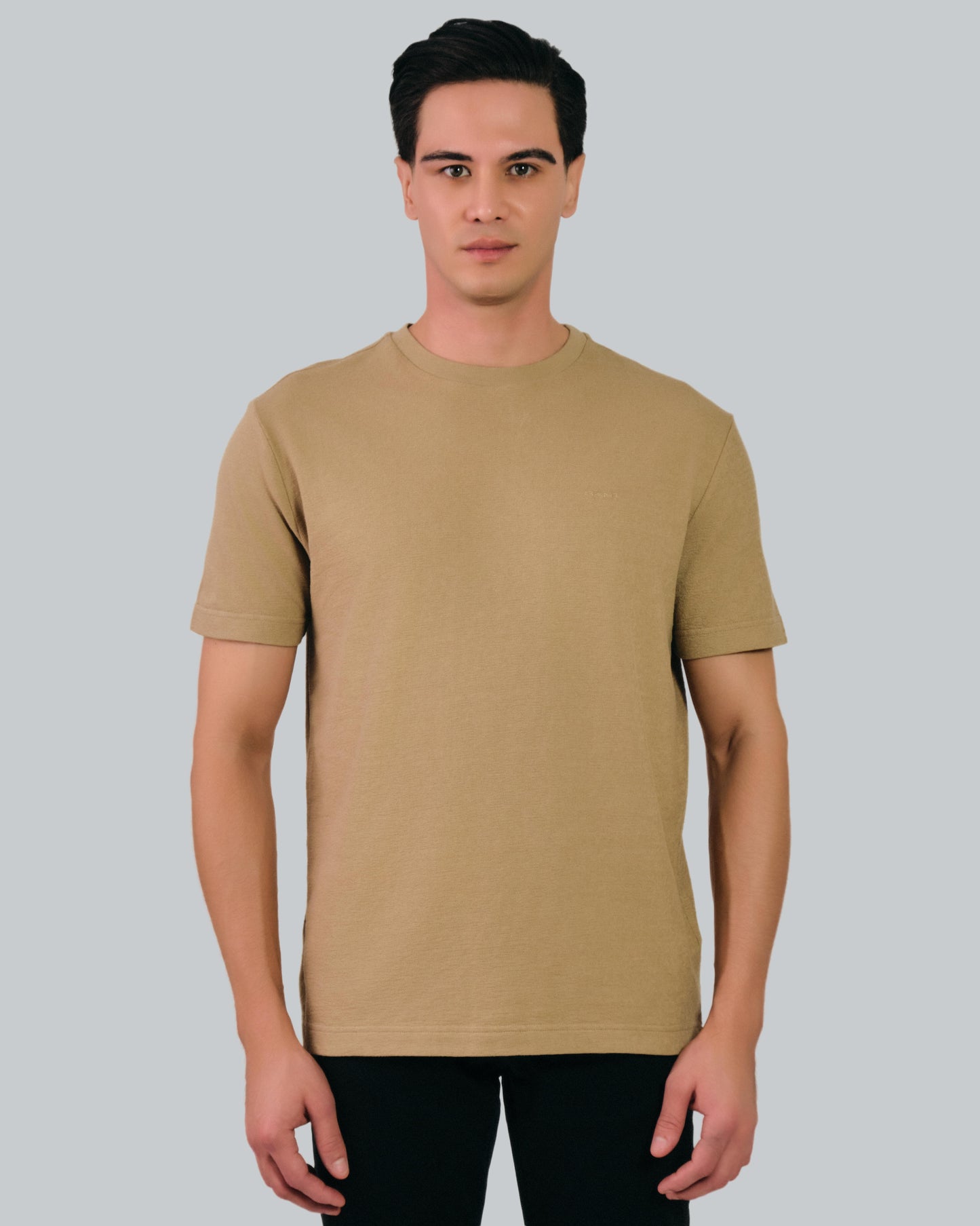 Textured T-Shirt Dried Khaki / M