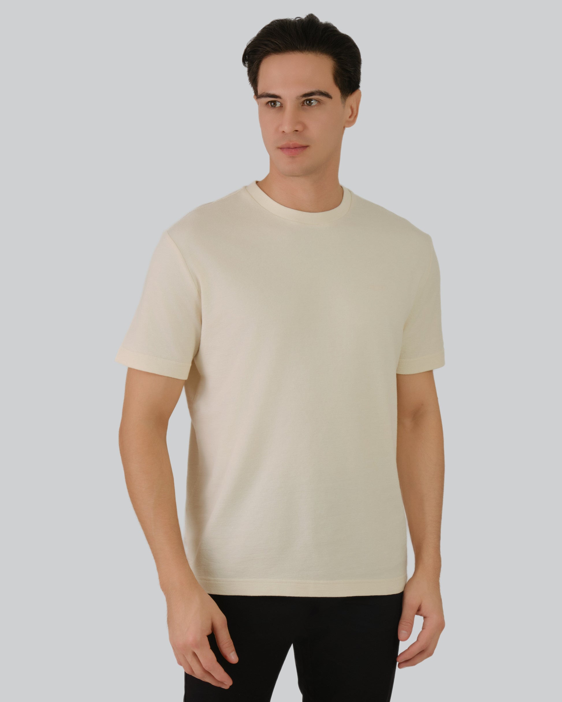 Slub Texture Polo Silky Beige / M