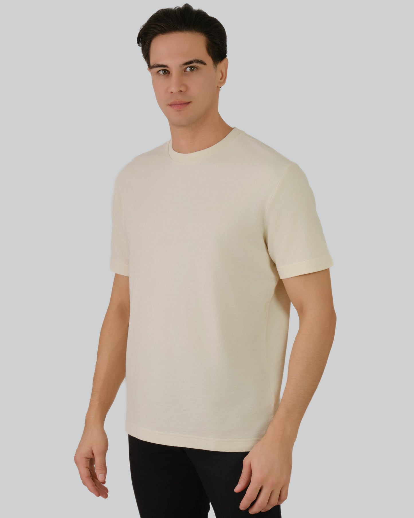 Slub Texture Polo Silky Beige / M