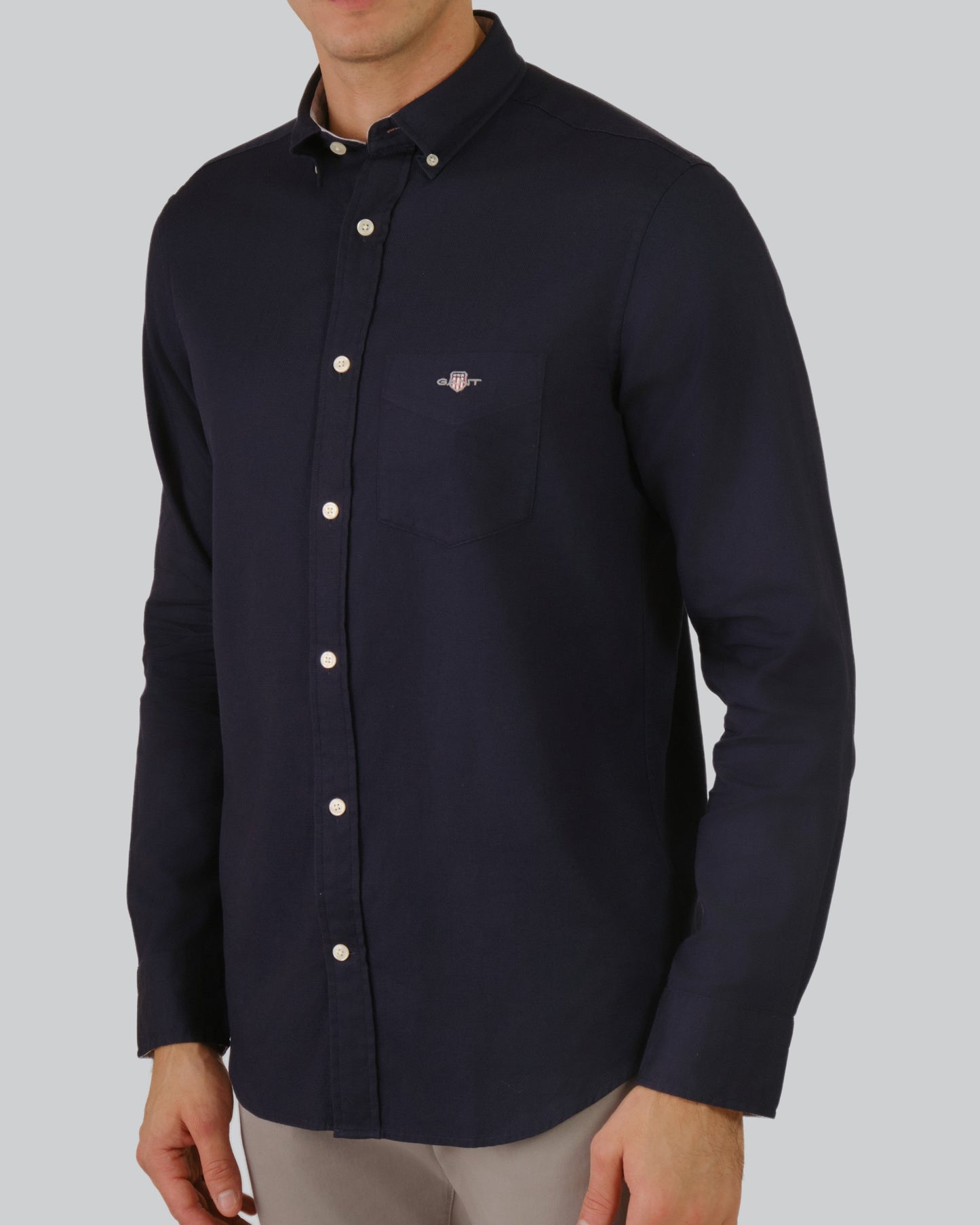 Regular Fit Honeycomb Texture Shirt Evening Blue / M