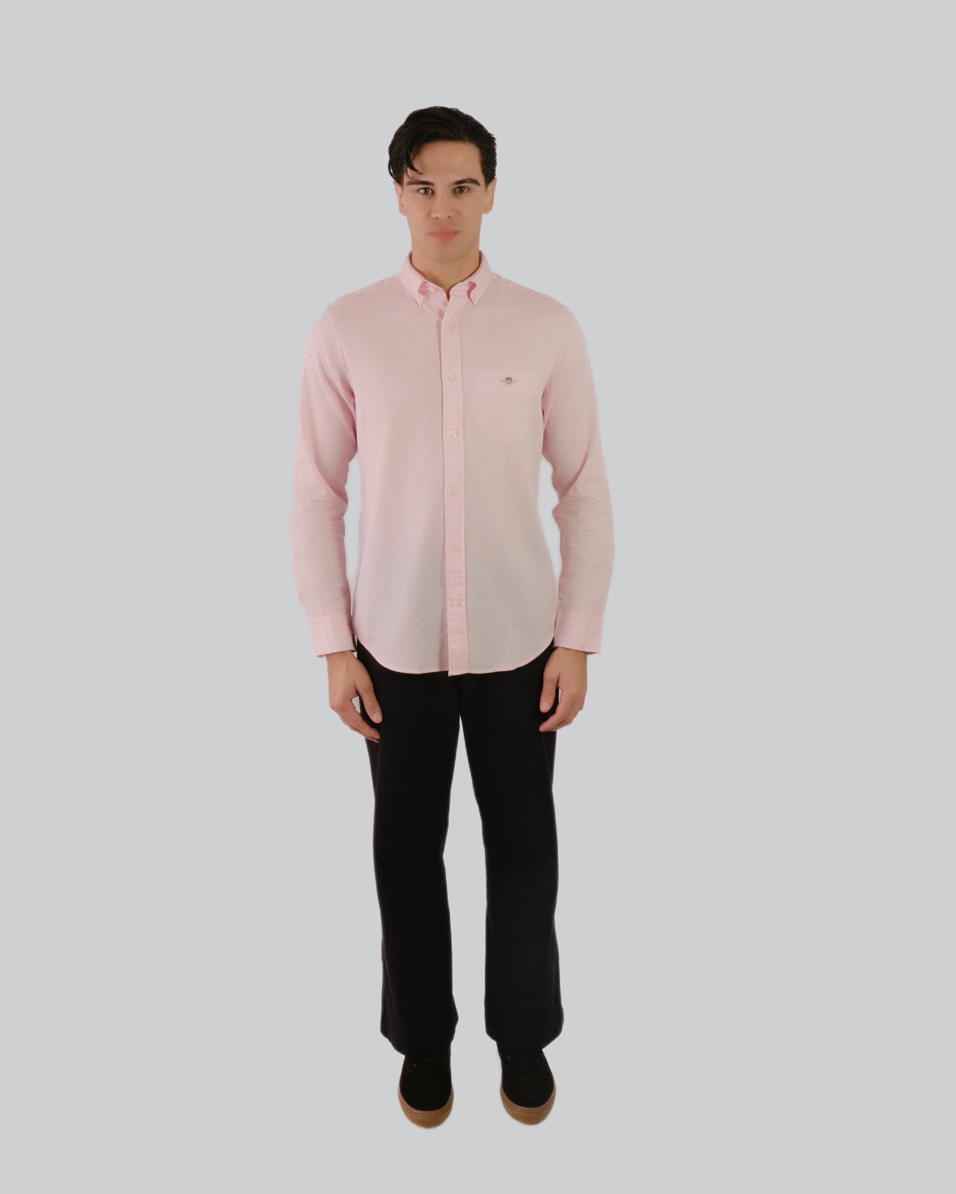 Regular Fit Honeycomb Texture Shirt Light Pink / M