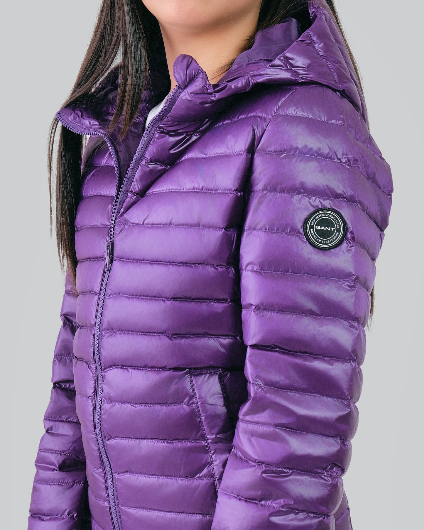 Teen Girls Shiny Lightweight Padded Down Jacket Pansy Purple / 146/152