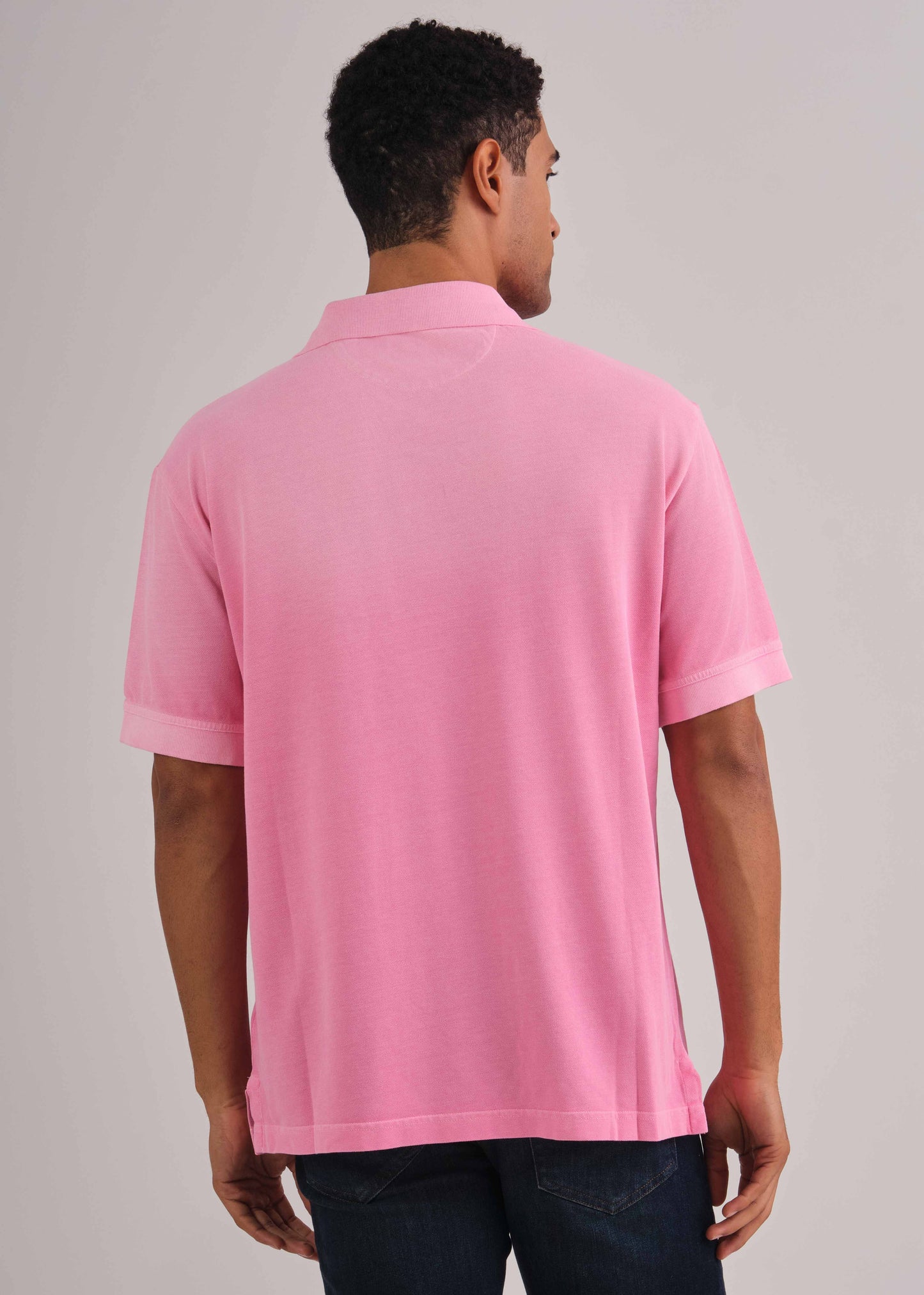 Spray-Dyed Piqué Polo Shirt Clear Pink / M