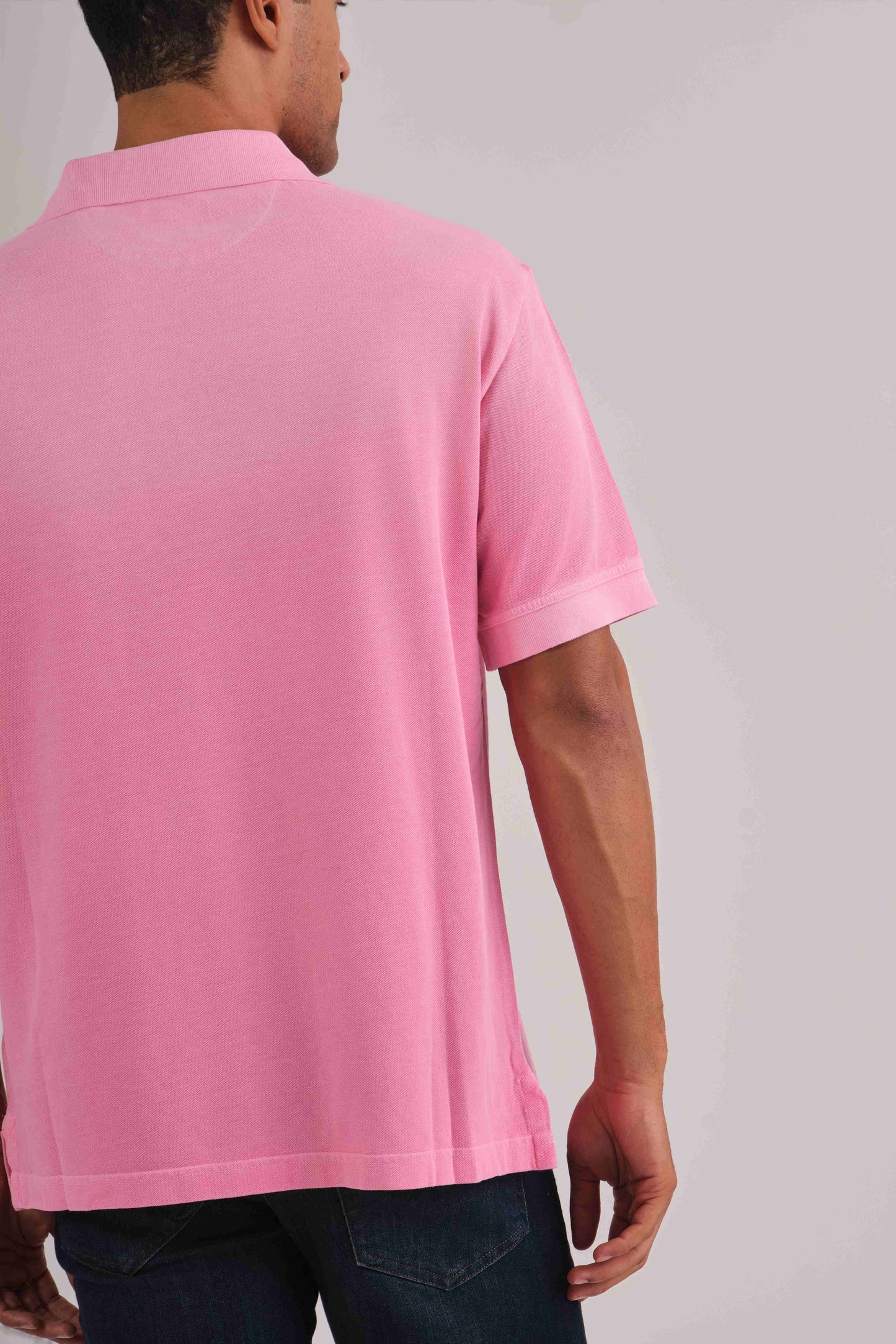 Spray-Dyed Piqué Polo Shirt Clear Pink / M