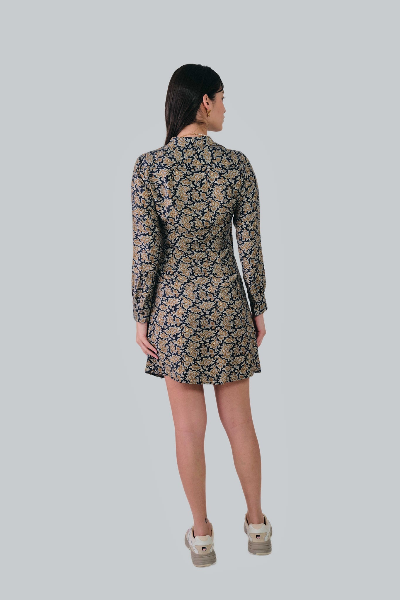 Paisley Wrap Shirt Dress Persian Blue / 32