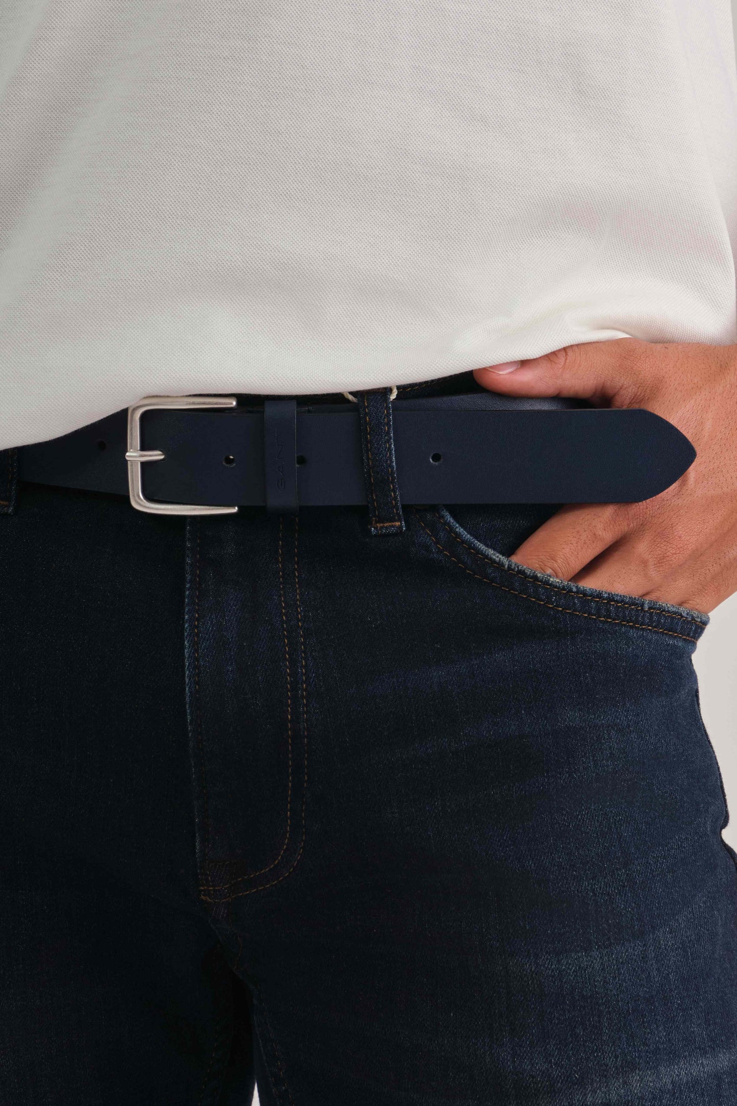 Leather Belt Marine / S-M