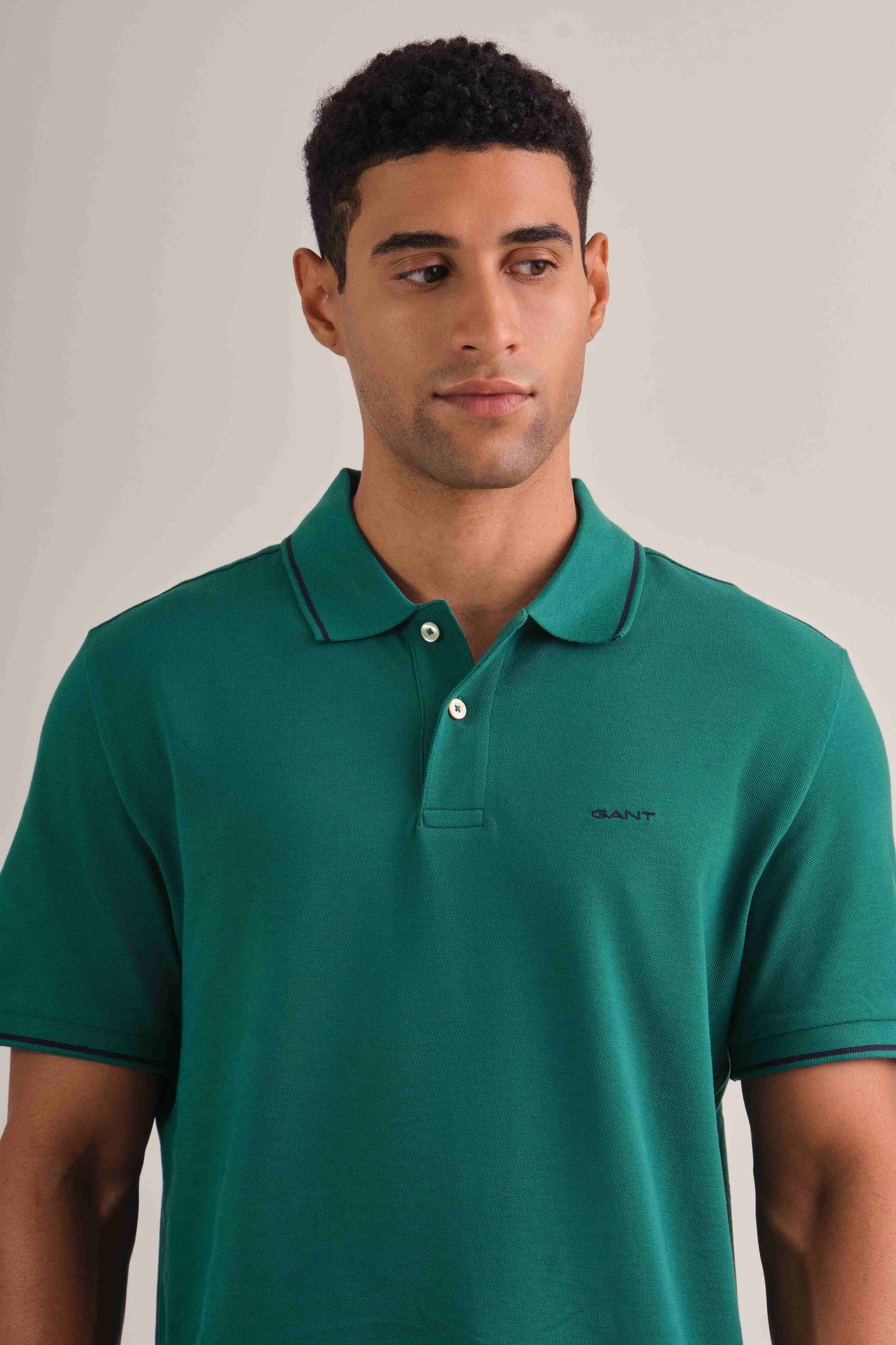 Tipping Short Sleeve Pique Polo Deep Forest Green / M