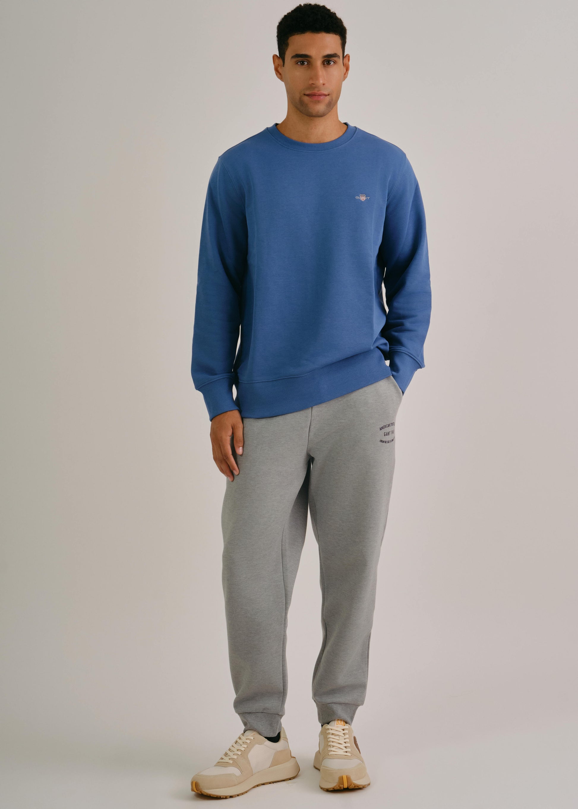 Regular Fit Shield C-Neck Sweat Vintage Blue / M